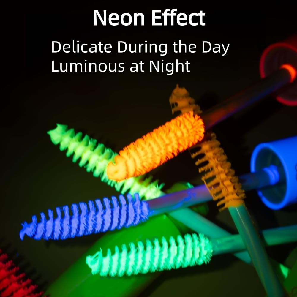 6 Colors Fluorescent Mascara, Glow Colored Mascara, Parties, Weddings, Stage Use, Party Night, Halloween Christmas Parties, High Pigmented, Apply to Eyelashes/Eyebrows/Hair (Purple)