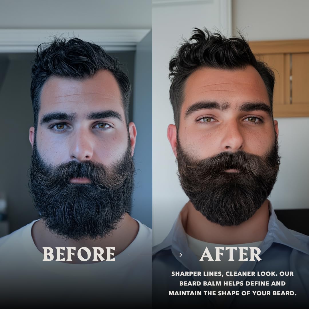 Striking Viking Beard Oil and Balm - Men's Beard Grooming Kit with All-Natural Beard Oil and Leave in Beard Balm Conditioner - Enriched with Argan and Jojoba Oil, Sandalwood