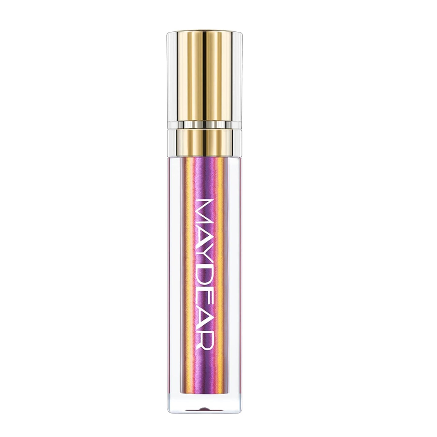 Maydear Chameleon Lipstick, High Pigmented Pink Lipstick for Women Metallic Shine Lip Gloss, Full-Coverage Multichrome Long Lasting Rainbow Lip Makeup, Fuchsia(01)
