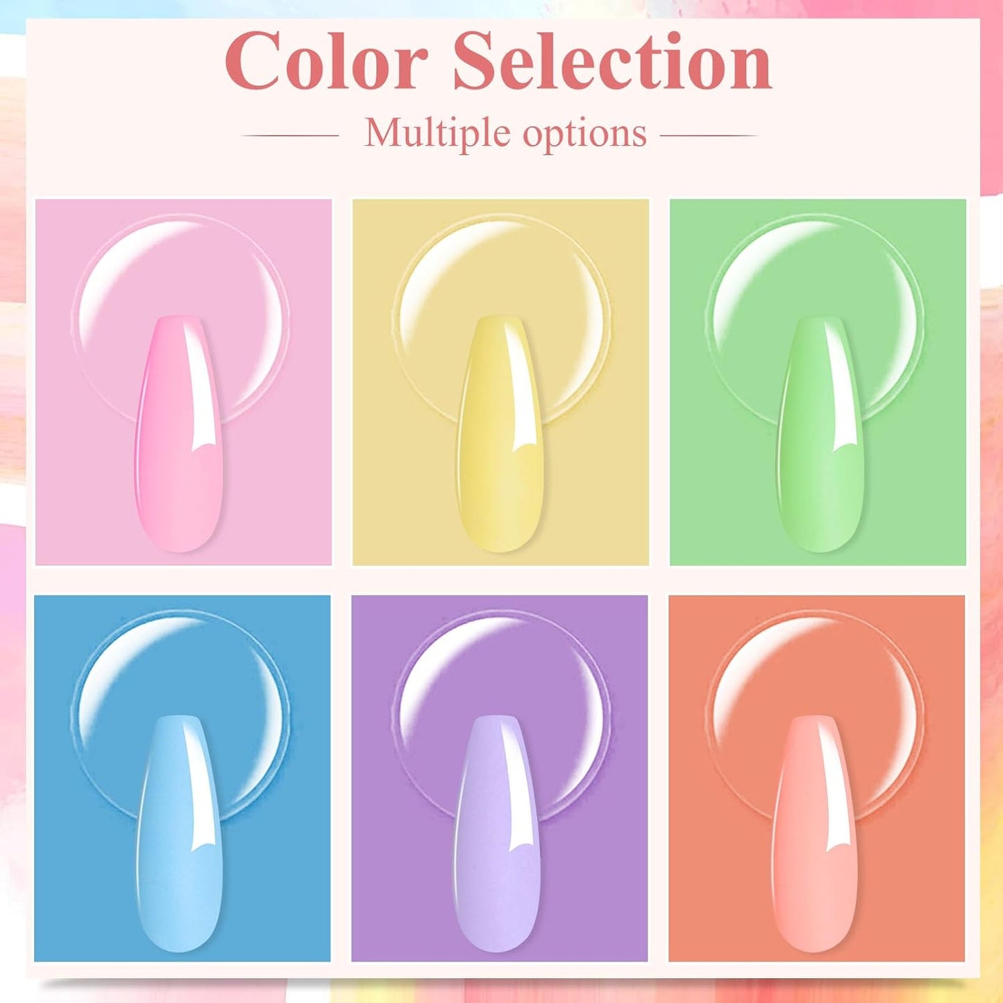 Neon Dip Powder Set, Honey Joy 6 Colors Pink Yellow Purple Green Blue Spring Sumer Dipping Powder Set Nail Art Manicure DIY Salon Home Gifts for Women, No Need Nail Lamp Cured, DP-U
