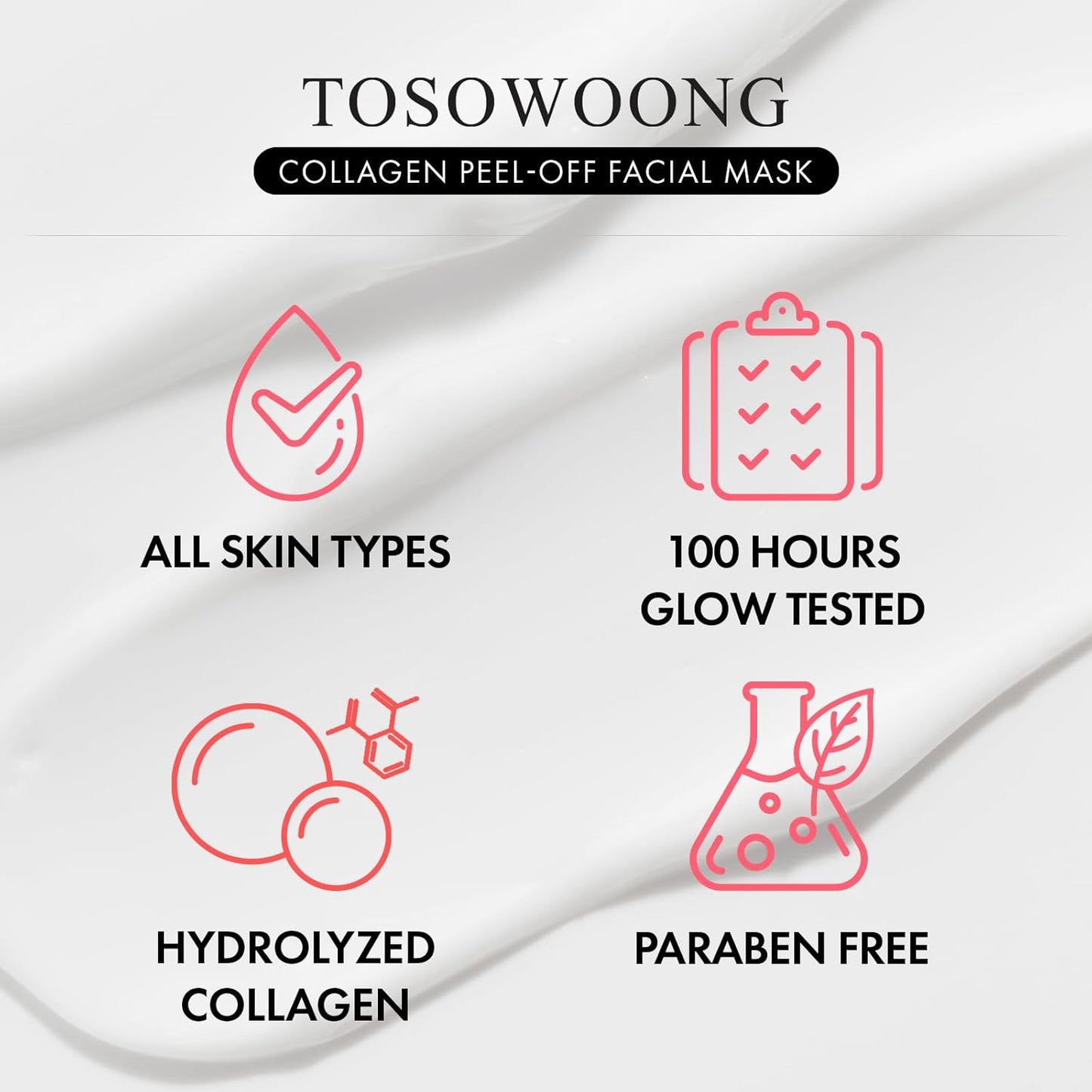 Real Collagen Fit, Hydrolyzed Collagen Wrapping Mask, Peel Off Facial Mask for elasticity, Hydrating, Glow, Glass Skin, Face Moisturizer, Self Care, Korean Skin Care, 1.69 fl. oz, Pack of 2