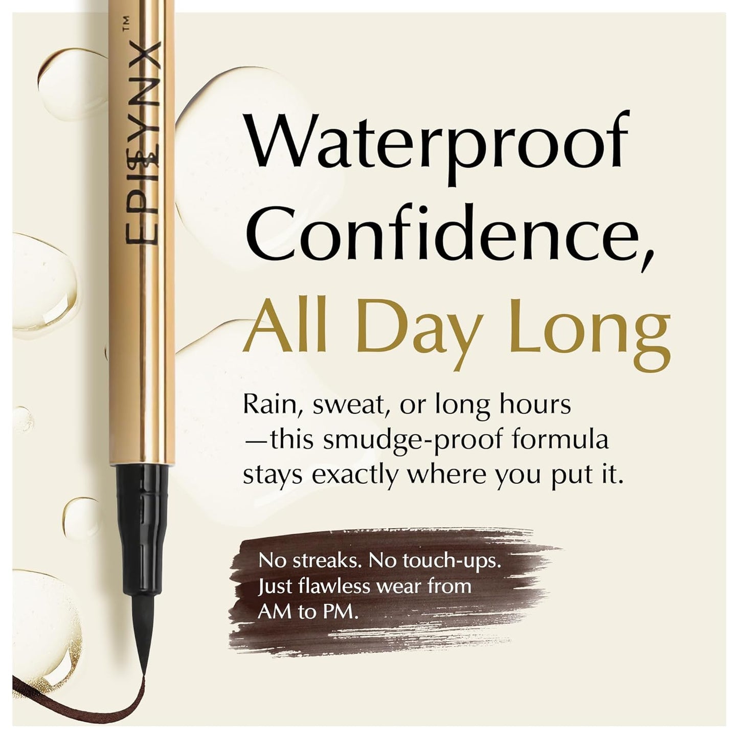 Waterproof Eyeliner - Smudge-Proof Liquid Eyeliner Pen with Precision Tip for Smooth, Long-Lasting Application - Vegan, Hypoallergenic & Gluten-Free Eye Liner - 2mL Brown
