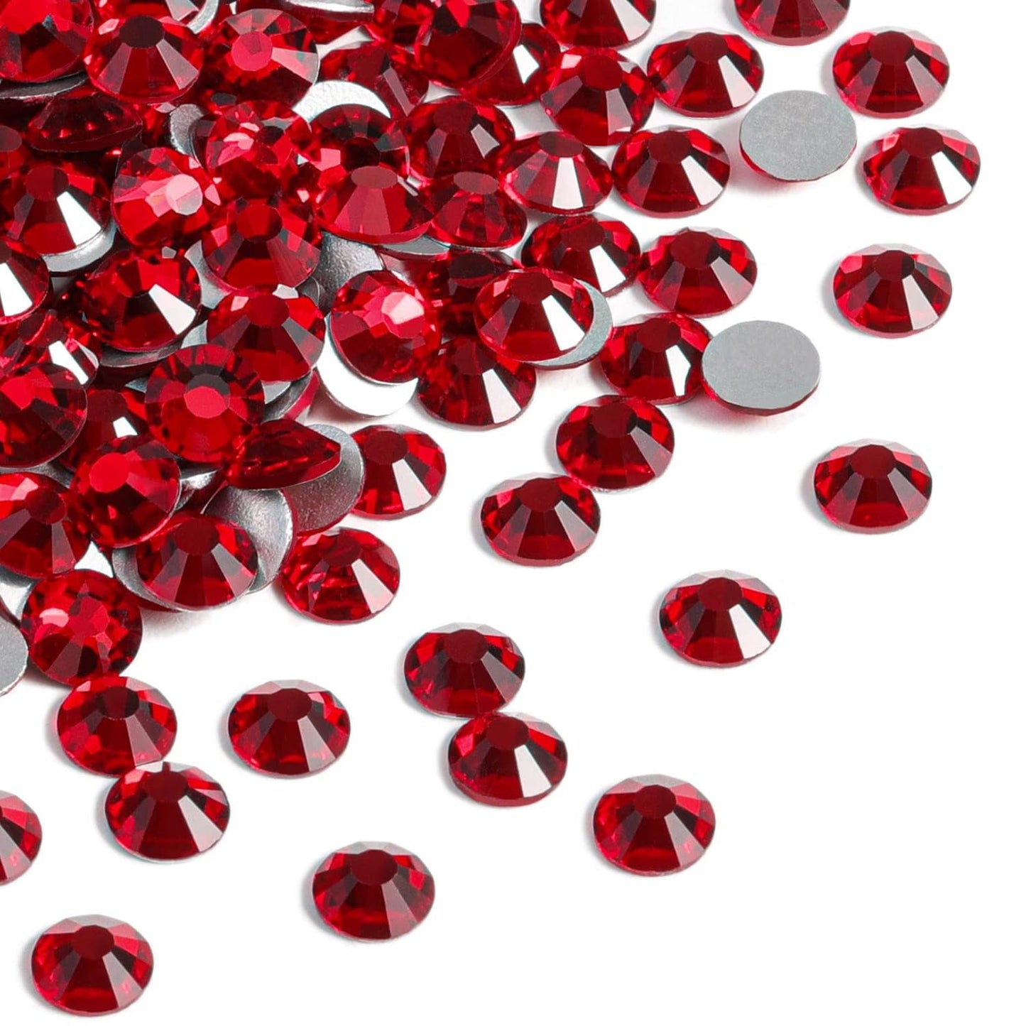 beadsland Flat Back Crystal Rhinestones Round Gems, Dark Siam (2.7-2.8mm) SS10/1440pcs