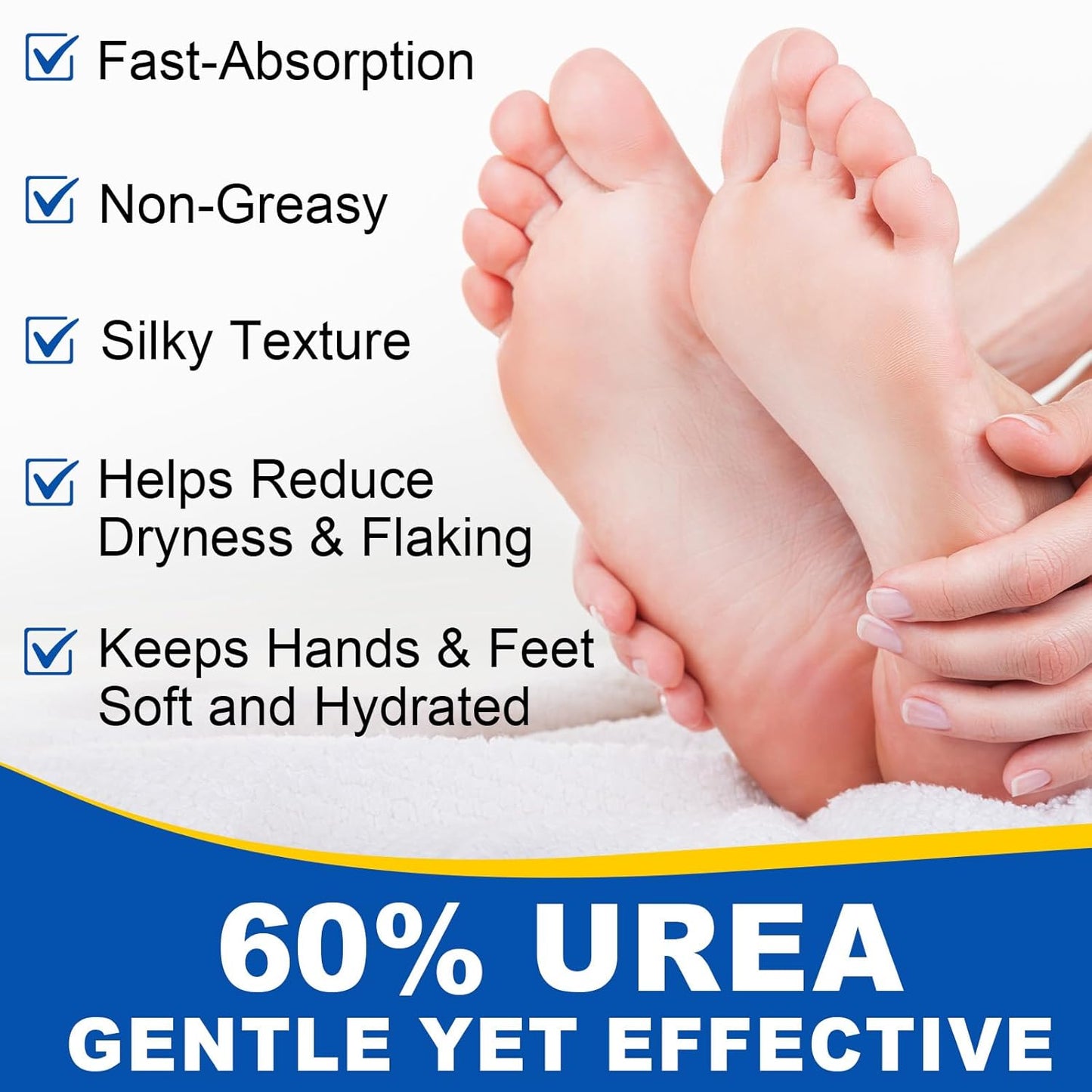Urea Cream 60% Hydrating Foot Care Stick, 1.41 Fl Oz Foot Cream Moisturizer for Dry Cracked Feet & Hands, Feet Lotion Fast Repairs Rough Heels, Callus Remover