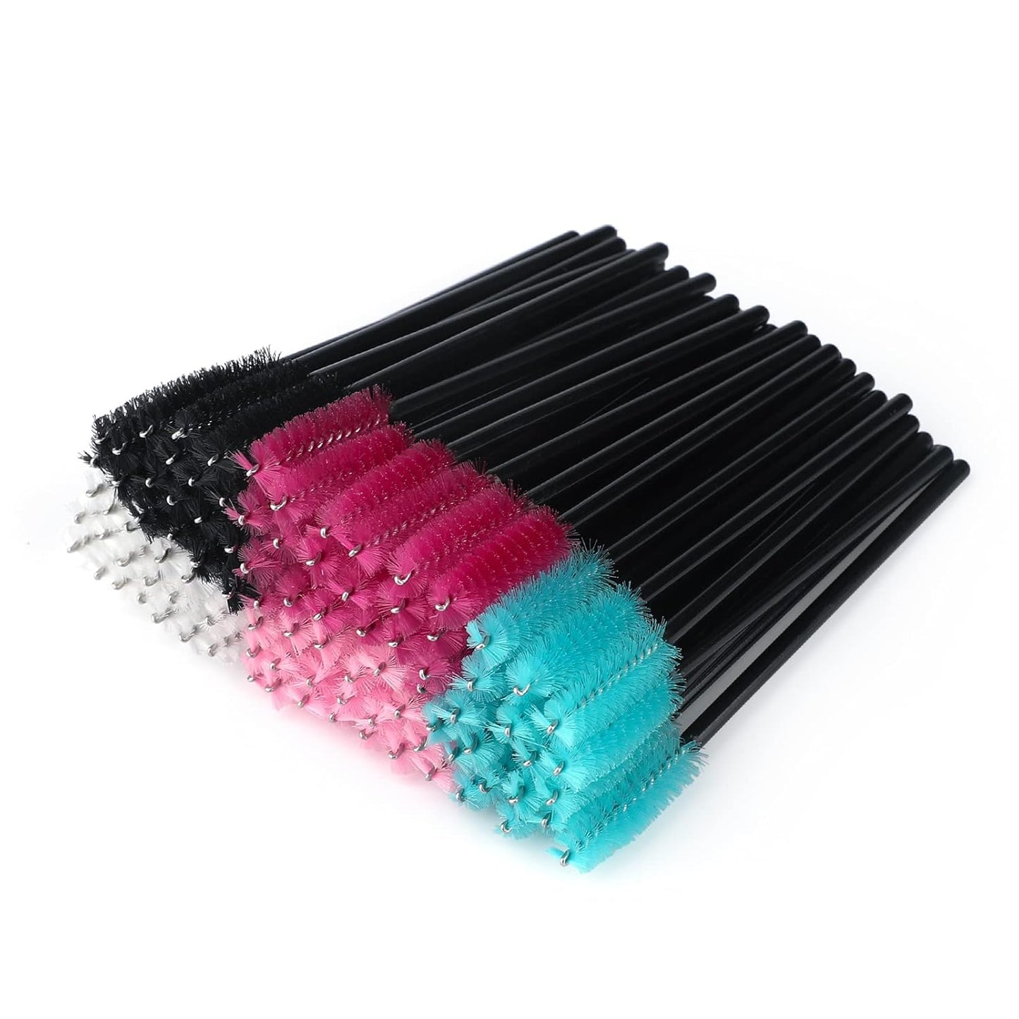 G2PLUS 100PCS Disposable Eyelash Brushes, Adjustable Mascara Wands Makeup Applicator, Lash Spoolies Brushes for Eyelash Extensions and Eyebrows (Multi-colored)