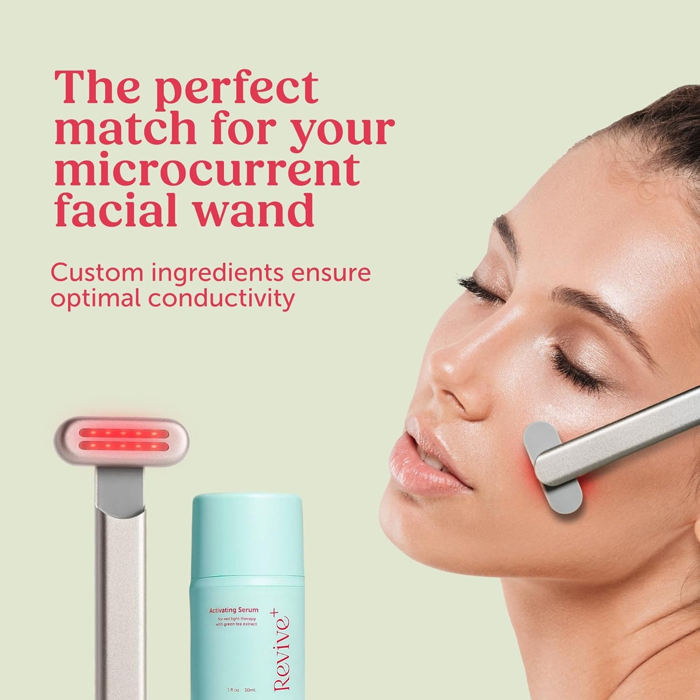 Red Light Therapy Activation Serum - Amplify Effects & Reduce Wrinkles with Hydrating Serum for Face - Green Tea Serum - Hydrating Face Serum Skin Care Routine - Hyaluronic Acid Serum for Face - 1oz