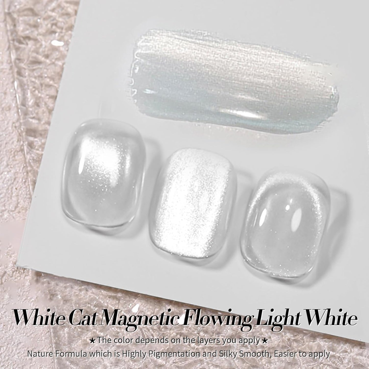 Born Pretty Magnetic Gel Nail Polish Flowing Light White Cat Magnetic Eye Gel Nail Polish White Auroras Cat Magnetic Eye Gel Polish Nail Art Vanish 15ML