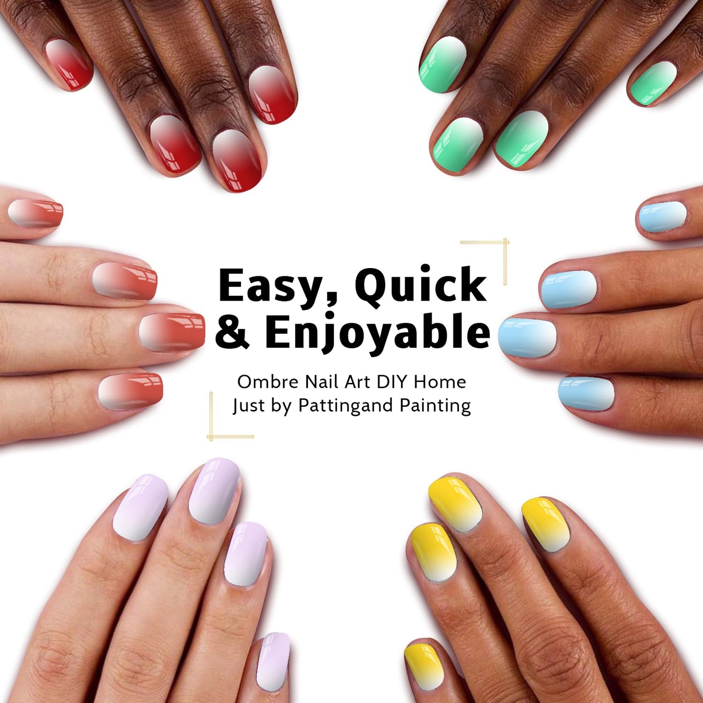 Sponge Pat Paint Nail Gel, 9 Colors Ombre Nails Gradient Gel Nail Blush Blooming Aura Nails Drawing Stripper Floral Painting Nail Art, No Wipe, UV/LED Curing (9 Colors C)