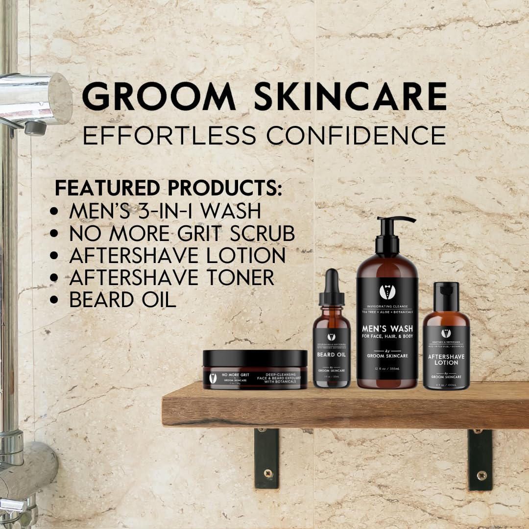 GROOM Forest Scented Beard Oil for Men | Woodsy Beard Conditioner & Moisturizer | Lightweight, Non-Greasy Formula | Softens Hair, Fights Flakes | 1 oz