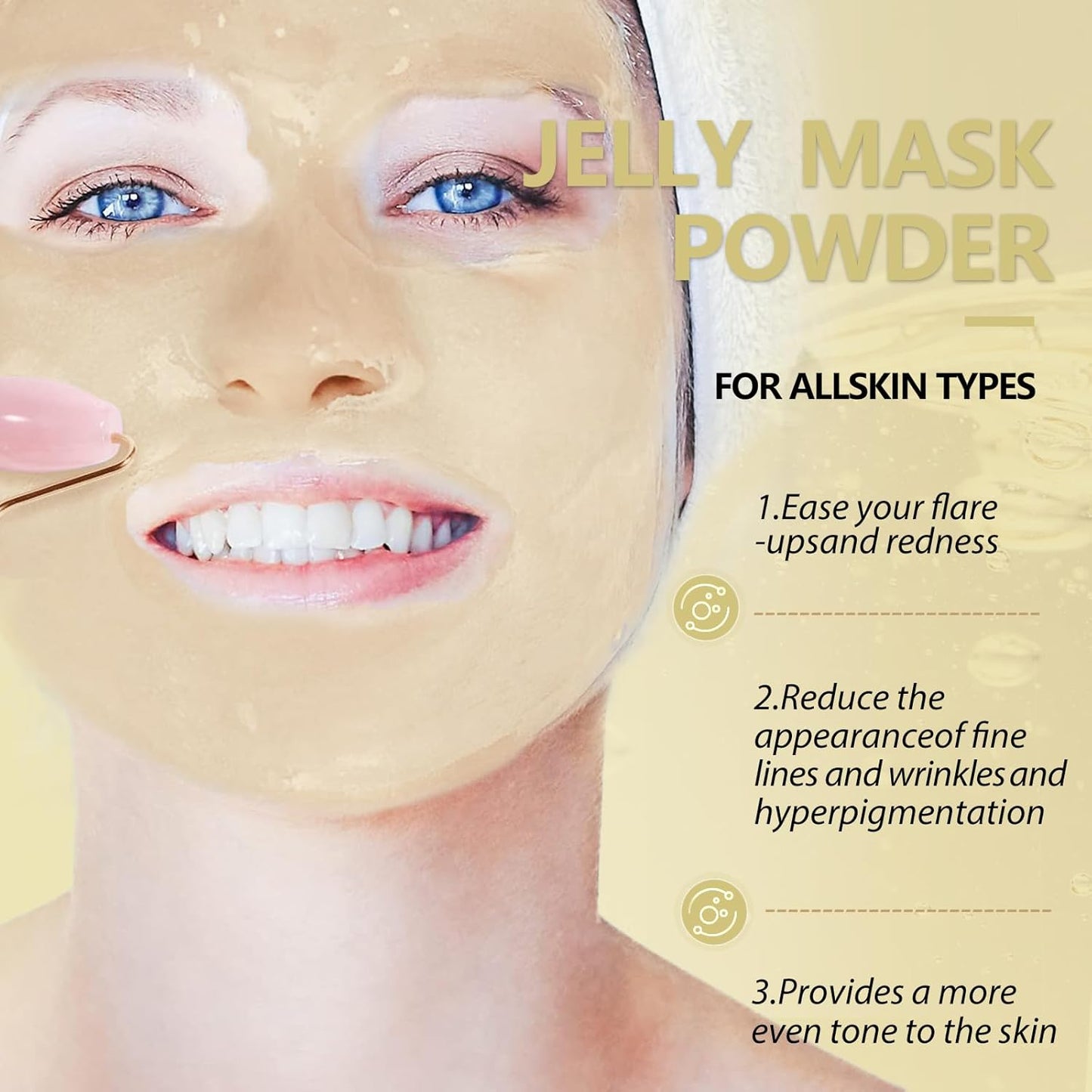 Jelly Mask for Facials, Hydrating & Moisturizing Peel-Off Rubber Gel Face Mask, Skin Care for Deep Hydration & Glow, 23 Fl Oz Jar, Professional Spa Use for All Skin Types with VC essence