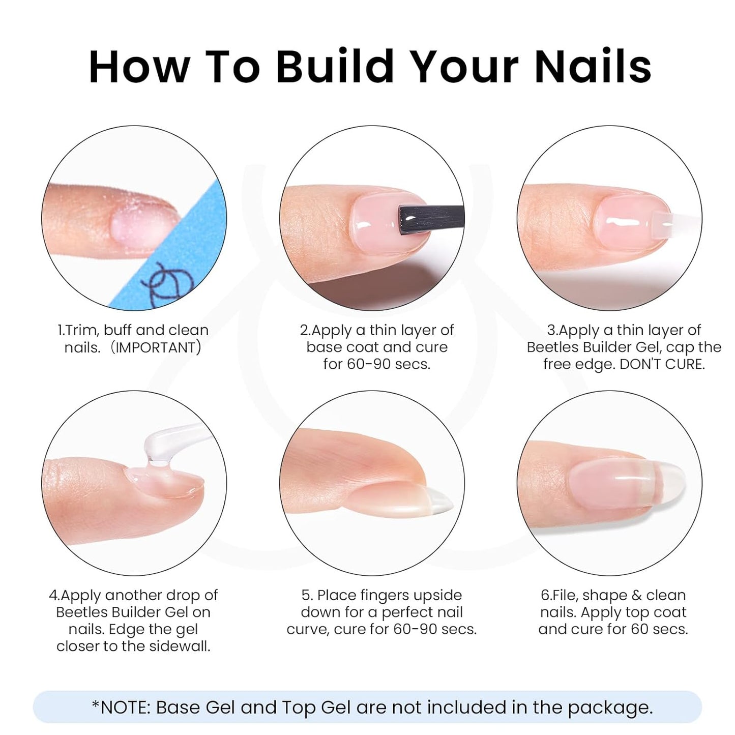 Beetles Builder Gel Set,Dew Glow 2 Pcs 0.5 oz 8 in 1 Nail Strengthening Apex Building Nail Extension for Beginner DIY Salon at Home,Clear Builder Nail Gel for Nails,Fall Nails,UV & LED Lamp Needed