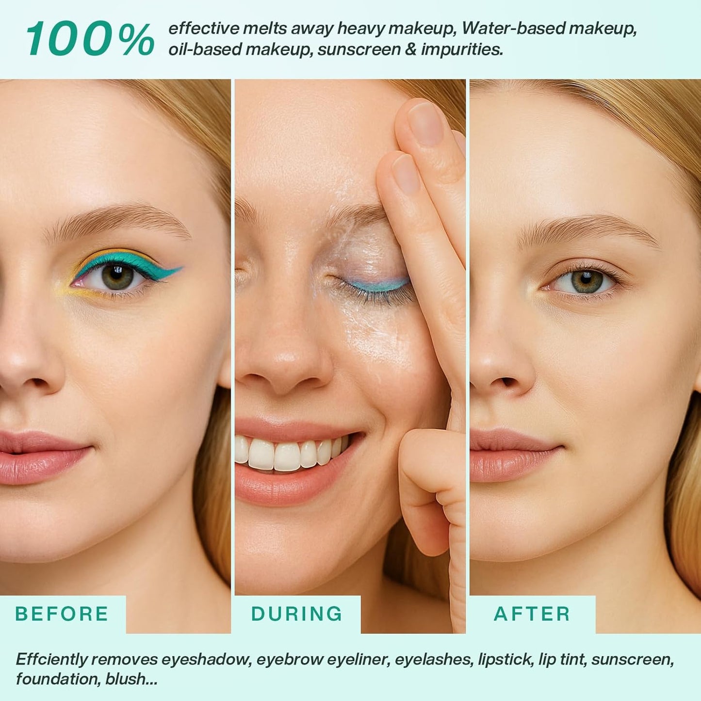 Cleansing Balm Makeup Remover - Deep Clear Korean Makeup Melting Cleansing Balm with Natural Oil for Waterproof Eye Face Lip Heavy Make up, Gentle Moisturized Cleanser for Sensitive Skin, Vegan, 2Pcs