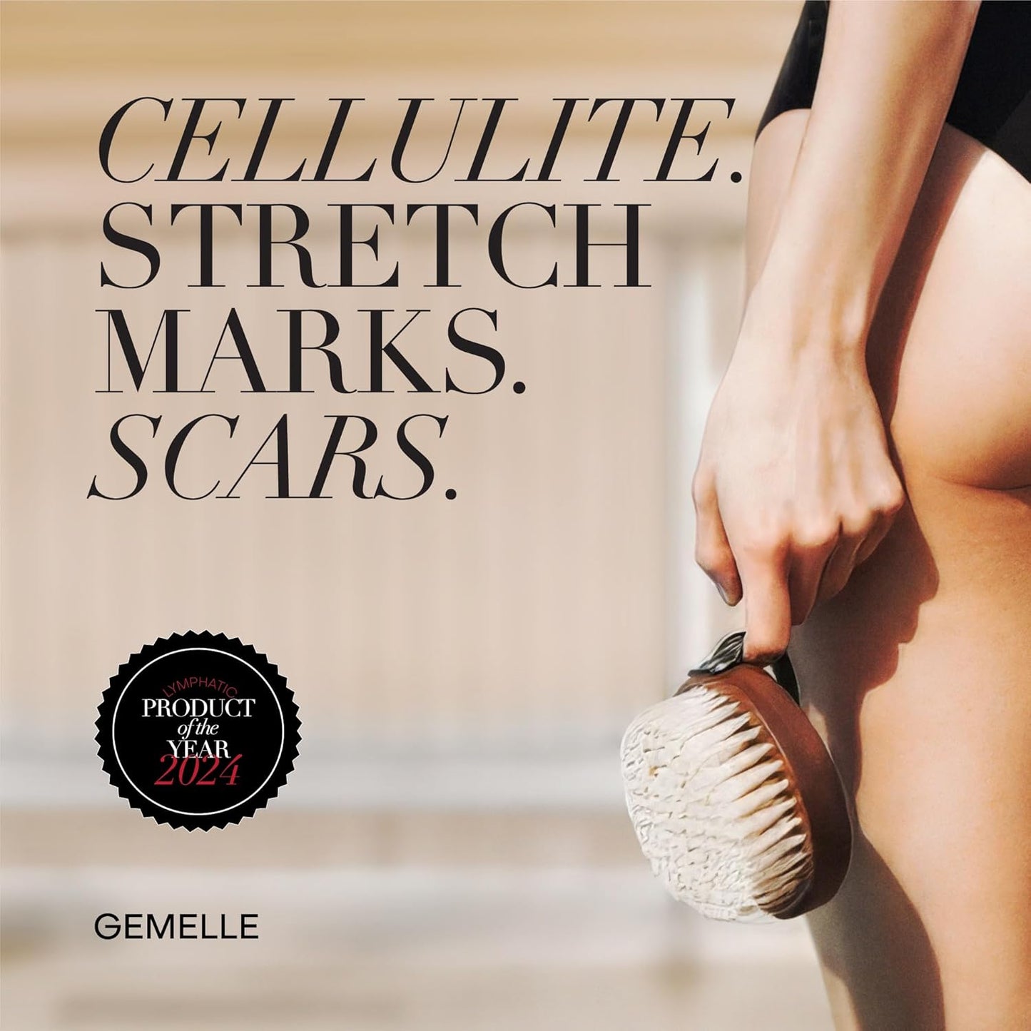 GEMELLE Lymphatic Gua Sha Body Oil | 10x Award Winner | Lymphatic Drainage, Anti-Cellulite, Sculpting | Vitamin E, Anti-Aging | Targeted Use with Gua Sha Tool | Organic, Natural, Clean Beauty – 30ml