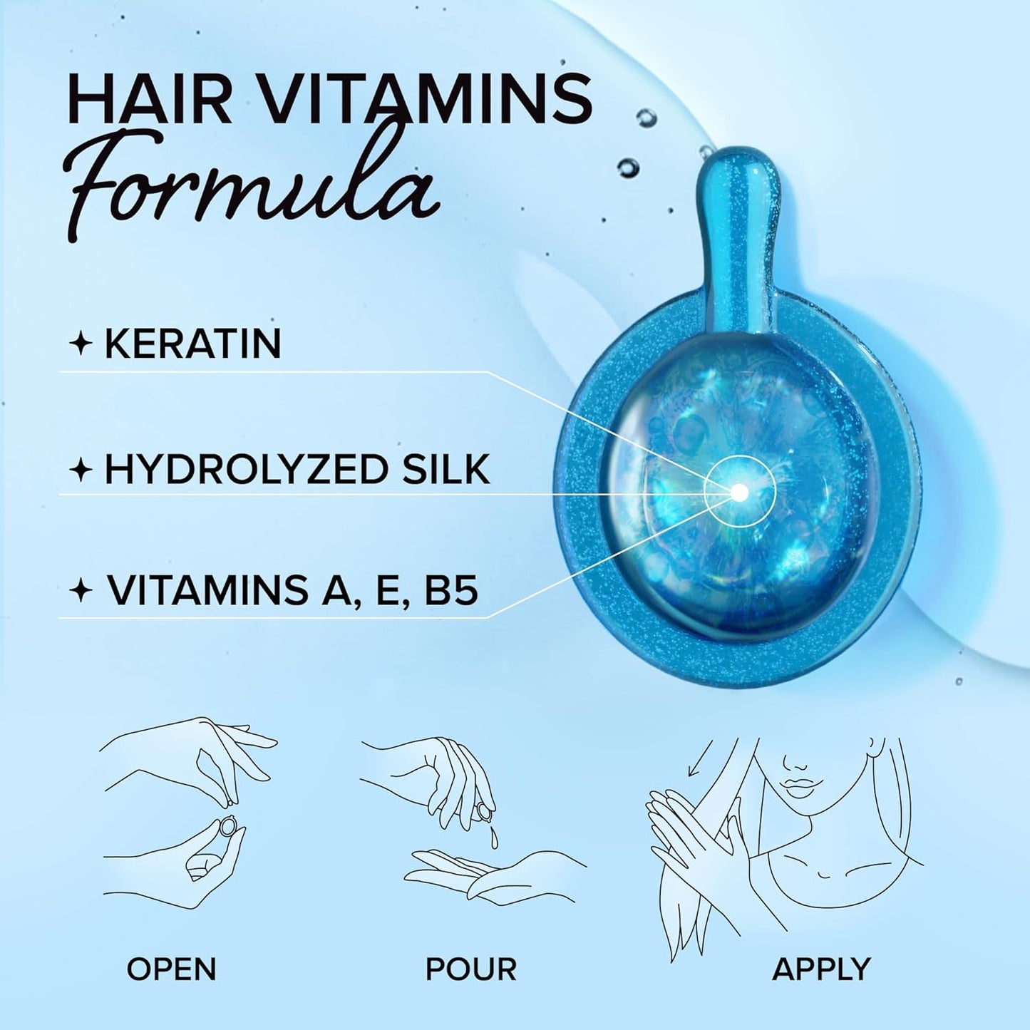MAREE Hair Vitamins - Hair Oil for Frizzy - Keratin Styling Capsules 2 PACK with Jojoba & Argan Oil - Anti Frizz Serum for Women - Frizzy, Damaged, Dry - Sérum Gotas & Aceite Para el Cabello