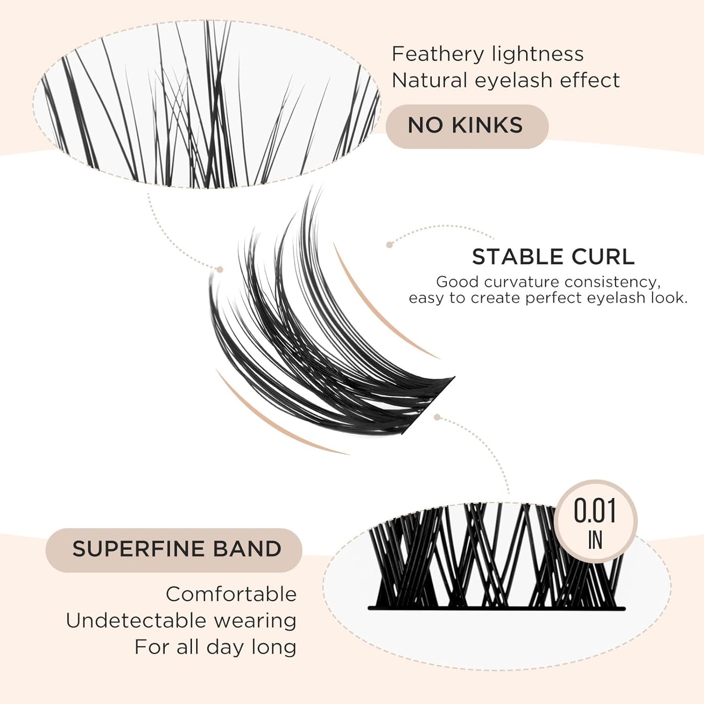 PopUp Lash Clusters 144 Pcs Cluster Lashes DIY Cluster Eyelash Extensions Mega Volume Reusable Individual Lashes Cluster Volume Look Super Thin Band & Soft(D17)