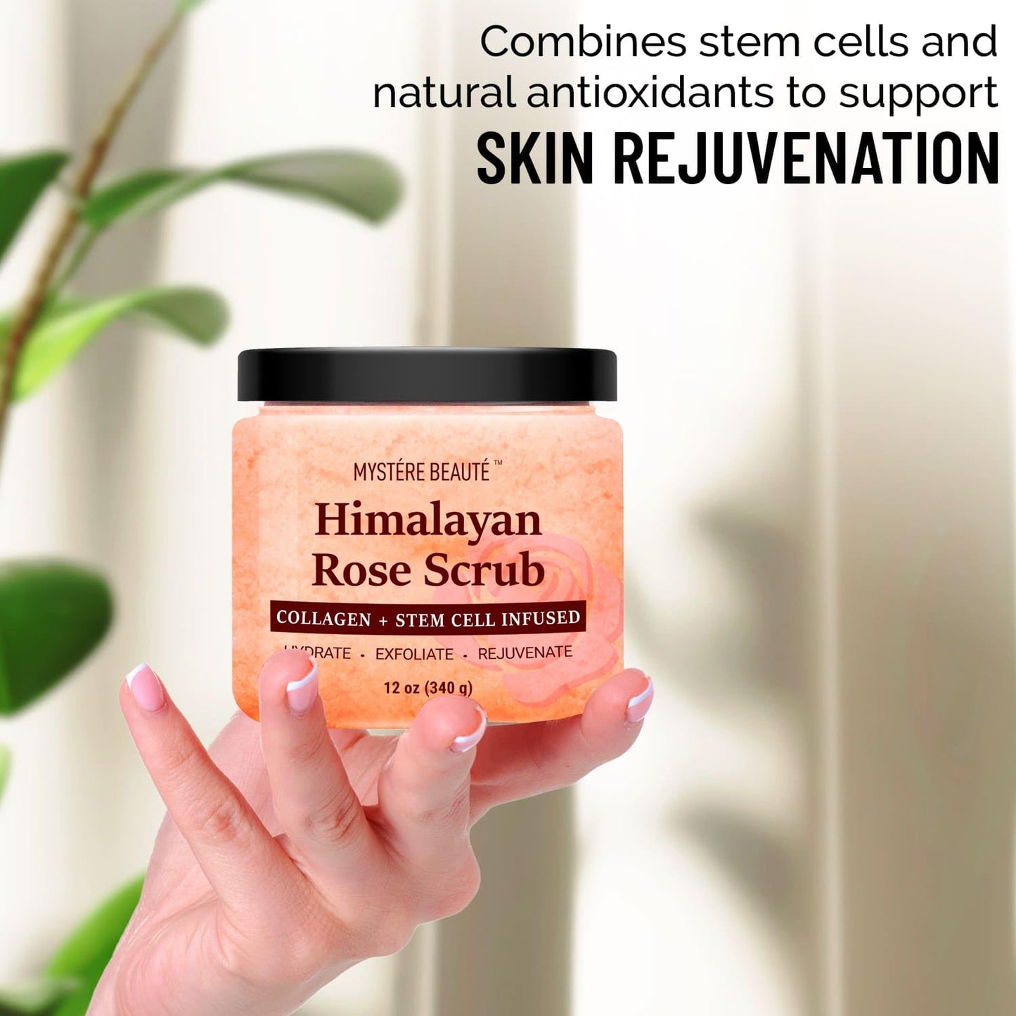 Himalayan Salt Body Scrub 12 oz each Twin Pack - with Collagen and Stem Cells - Exfoliating Salt Scrub for Cellulite - Deep Cleansing for Acne, Scars, Wrinkles - Moisturizes Skin