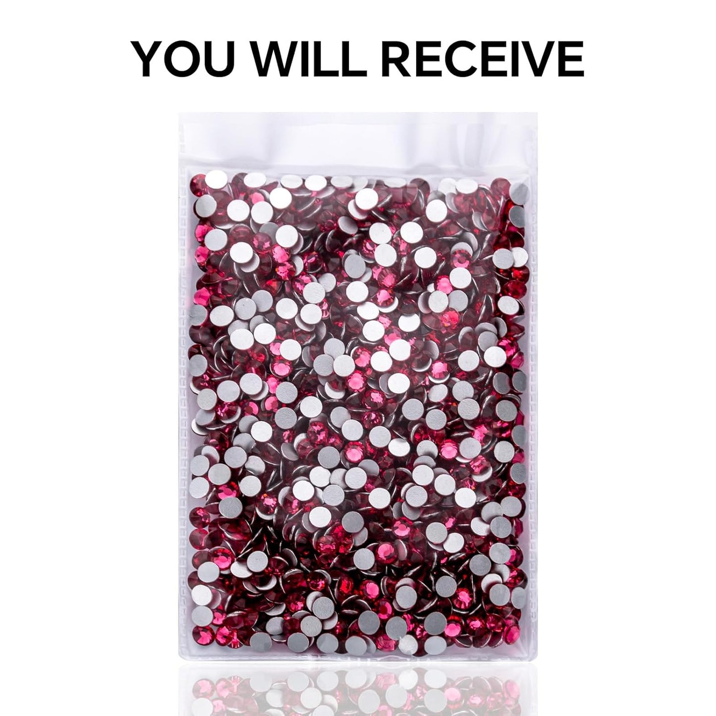 1440Pcs Rose Crystal Rhinestones,Glass Flatback Rhinestones Gemstones for Nail Face Makeup Art Crafts Clothes Decoration -(SS20,4.8mm,Rose)