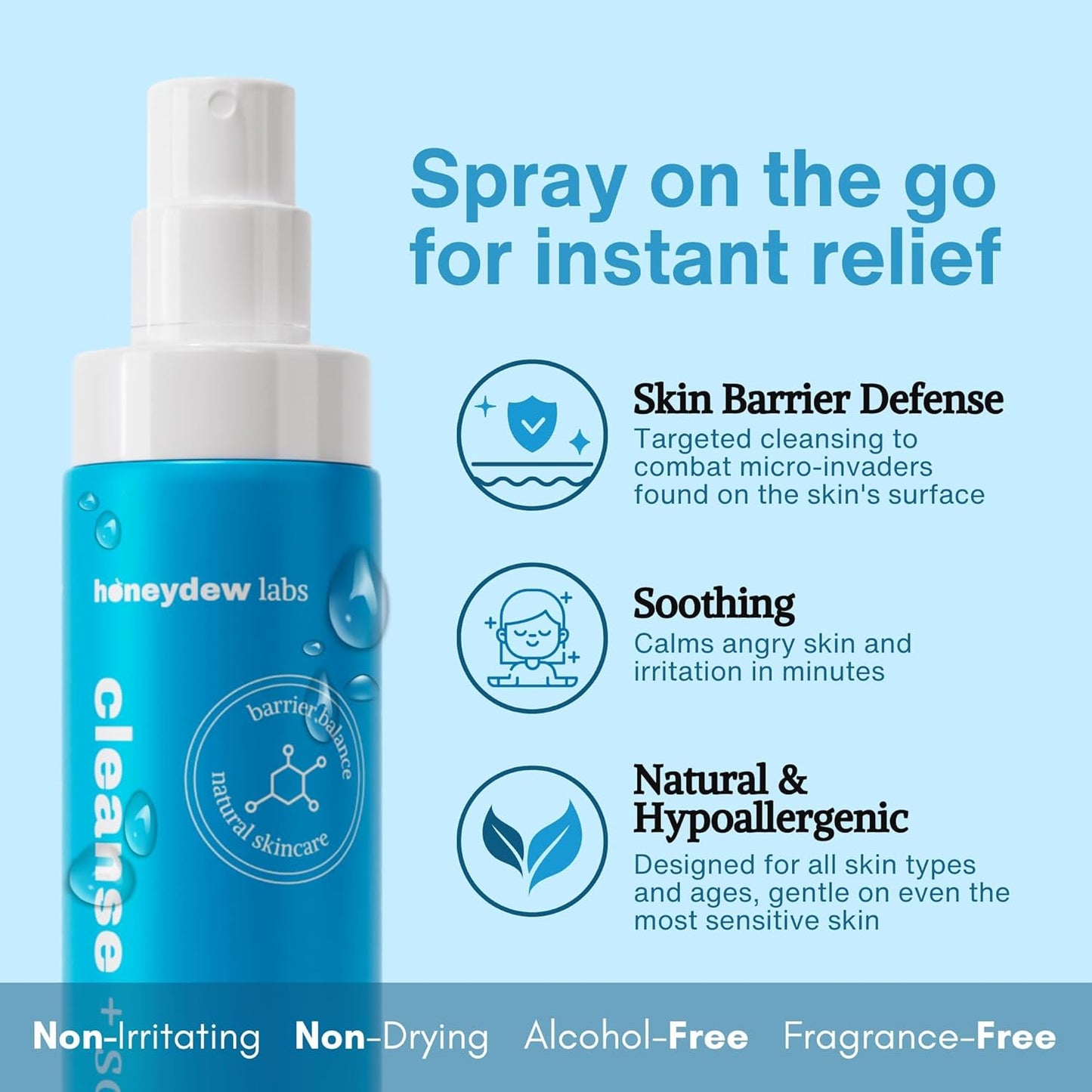 Hypochlorous Acid Spray – HOCl Face & Skin Mist for Acne, Eczema & Irritation – Multi-Purpose Skin Repair – Eyelid Cleanser, Post-Workout, Post-Procedure, Scalp & Sensitive Skin – 6.8 oz