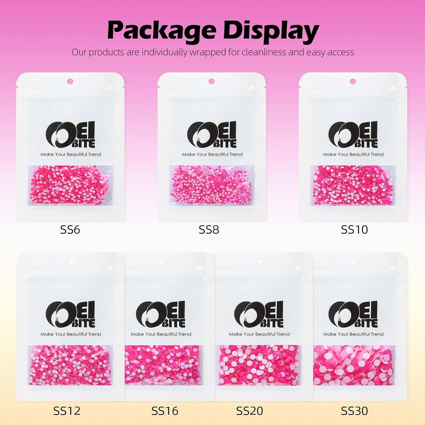Neon Rose Flatback Rhinestones, Glass Rhinestones for Nail Art and Craft, Glue Fix, Loose Crystal Gemstones(Neon Rose, SS30, 288pcs, 6.4-6.6mm)