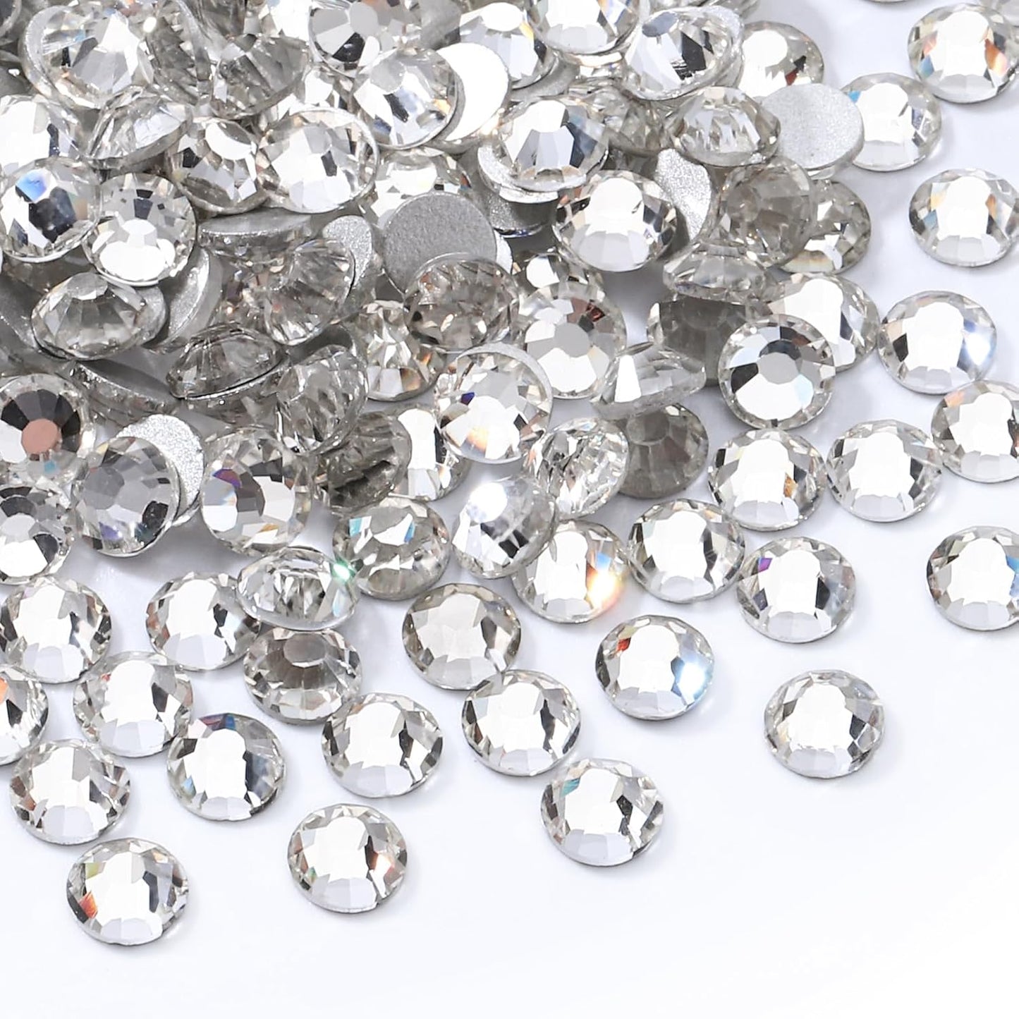 Crystal Clear Flatback Rhinestones, Glass Rhinestones for Nail Art and Craft, Glue Fix, Loose Crystal Gemstones(Crystal, SS16, 1440pcs, 3.8-4.0mm)