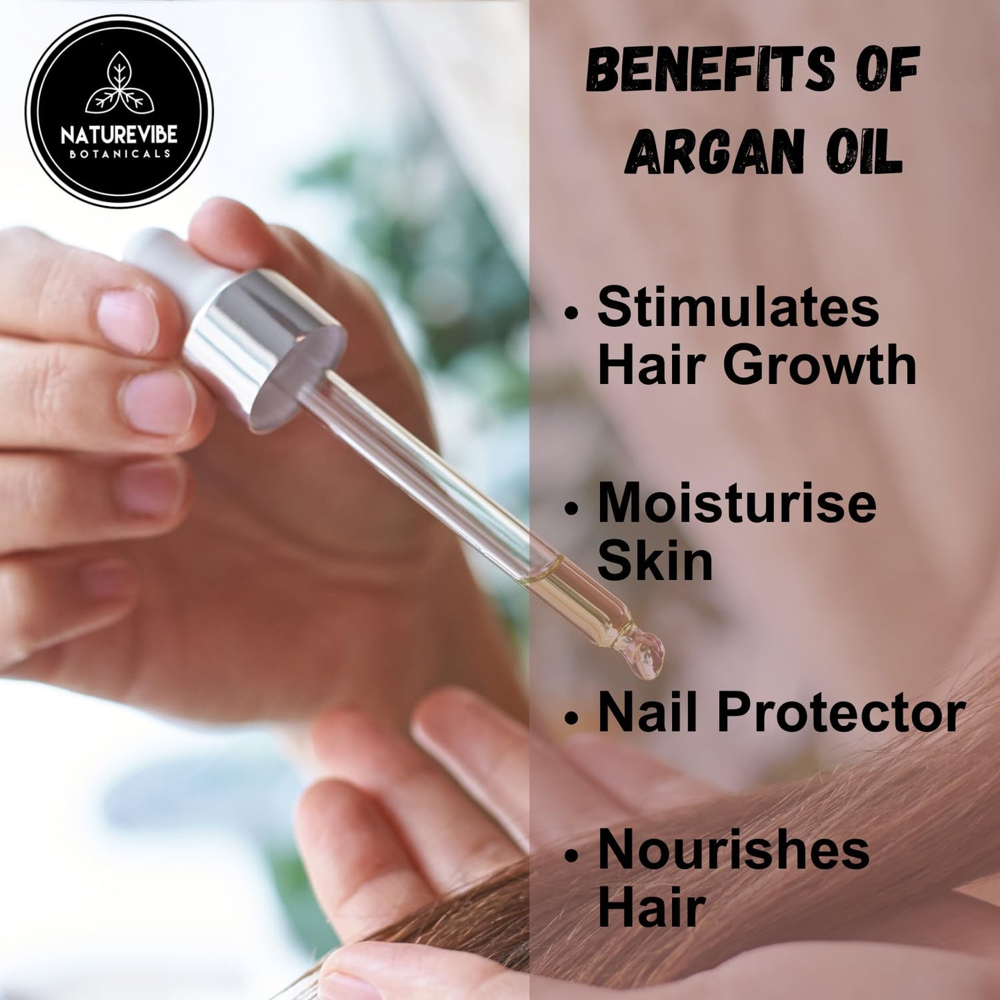 Naturevibe Botanicals Argan Oil 32 Fl oz – Cold Pressed, Unrefined, Pure Moroccan Argan Oil for Hair, Skin, Face & Massage – Natural Carrier Oil for DIY Beauty & Aromatherapy