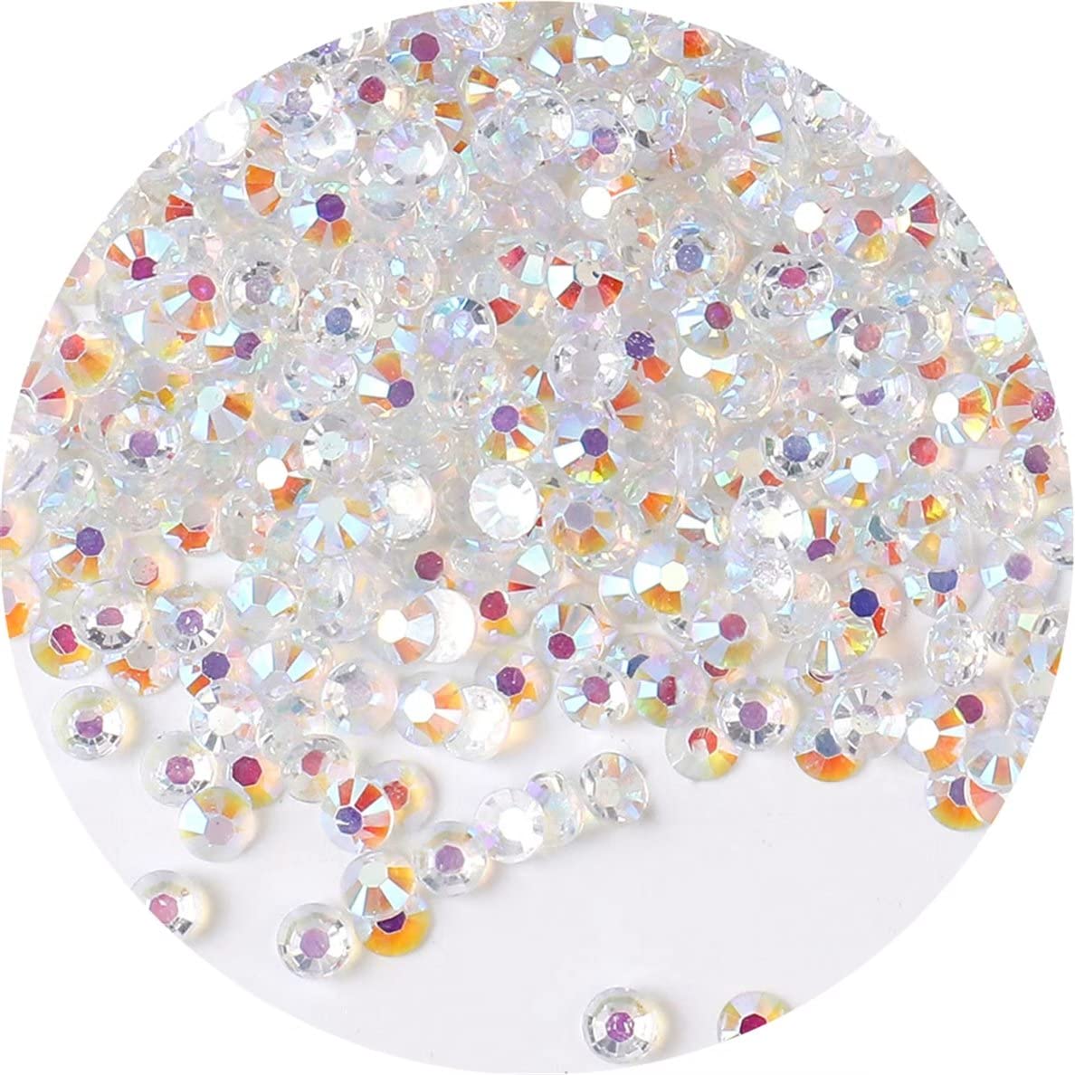 4500 Pcs SS12 3mm AB Flatback Rhinestones for Nails Art Crafts Transparent Glitter Round Gems Crystals DIY Clothes Shoes(Clear White AB)
