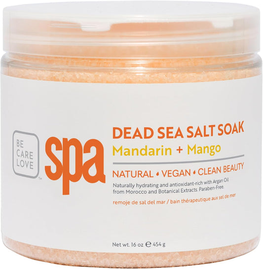 Be Care Love (BCL) Spa Dead Sea Salt Soak (16 oz, Mandarin & Mango)