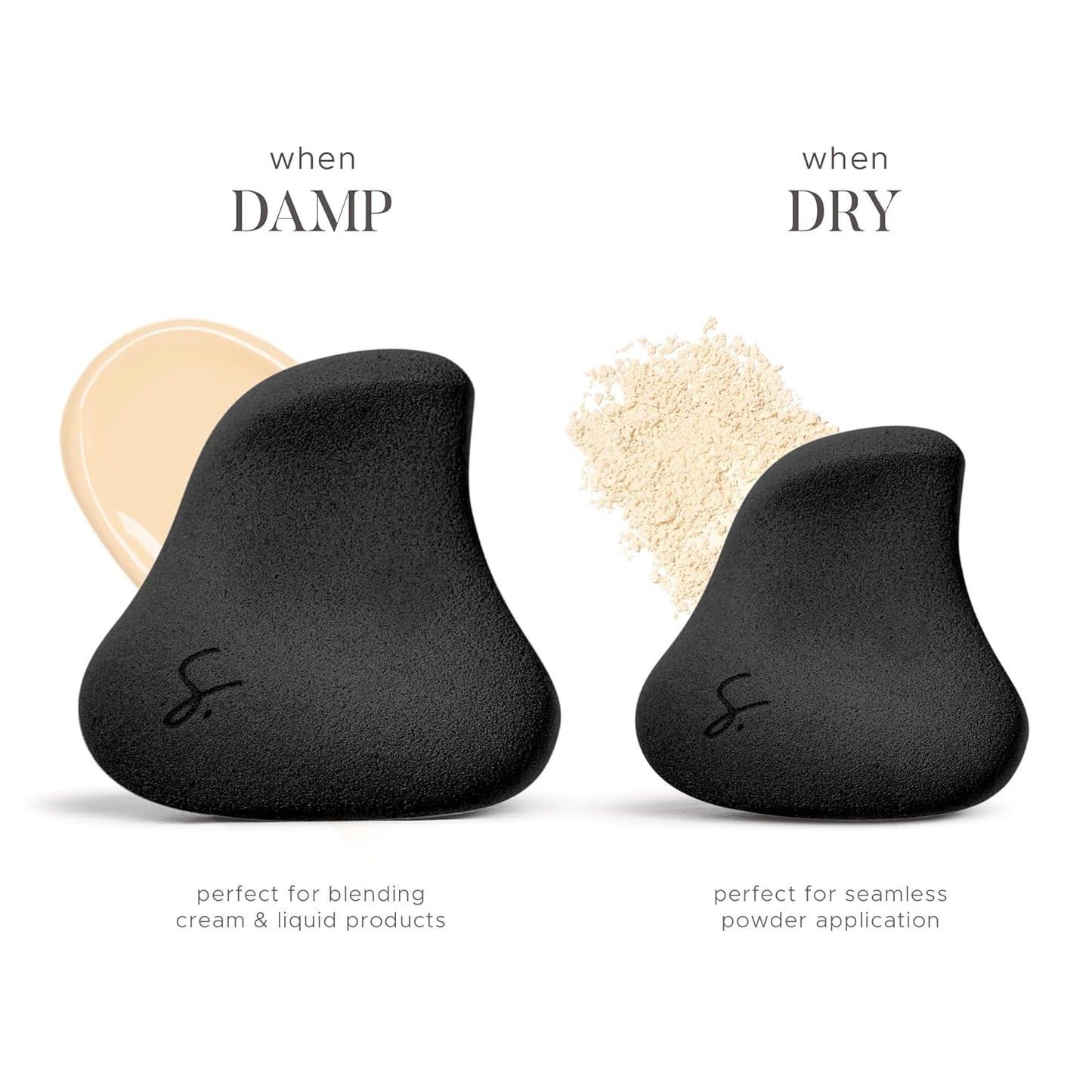 Original Beauty Blender Makeup Sponge Applicator for Powder, Cream & Liquid, Beauty Tools Puff, Streak Free Application, Vegan, Cruelty Free Made in USA, Black (3 Pieces)