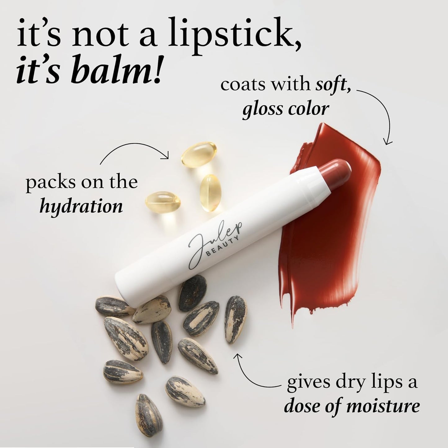 Julep It's Balm Tint of Color Lip Balm - Cashmere Nude | Hydrating Lip Color with Vitamin E Core | Natural Gloss Finish | Vegan & Cruelty-Free