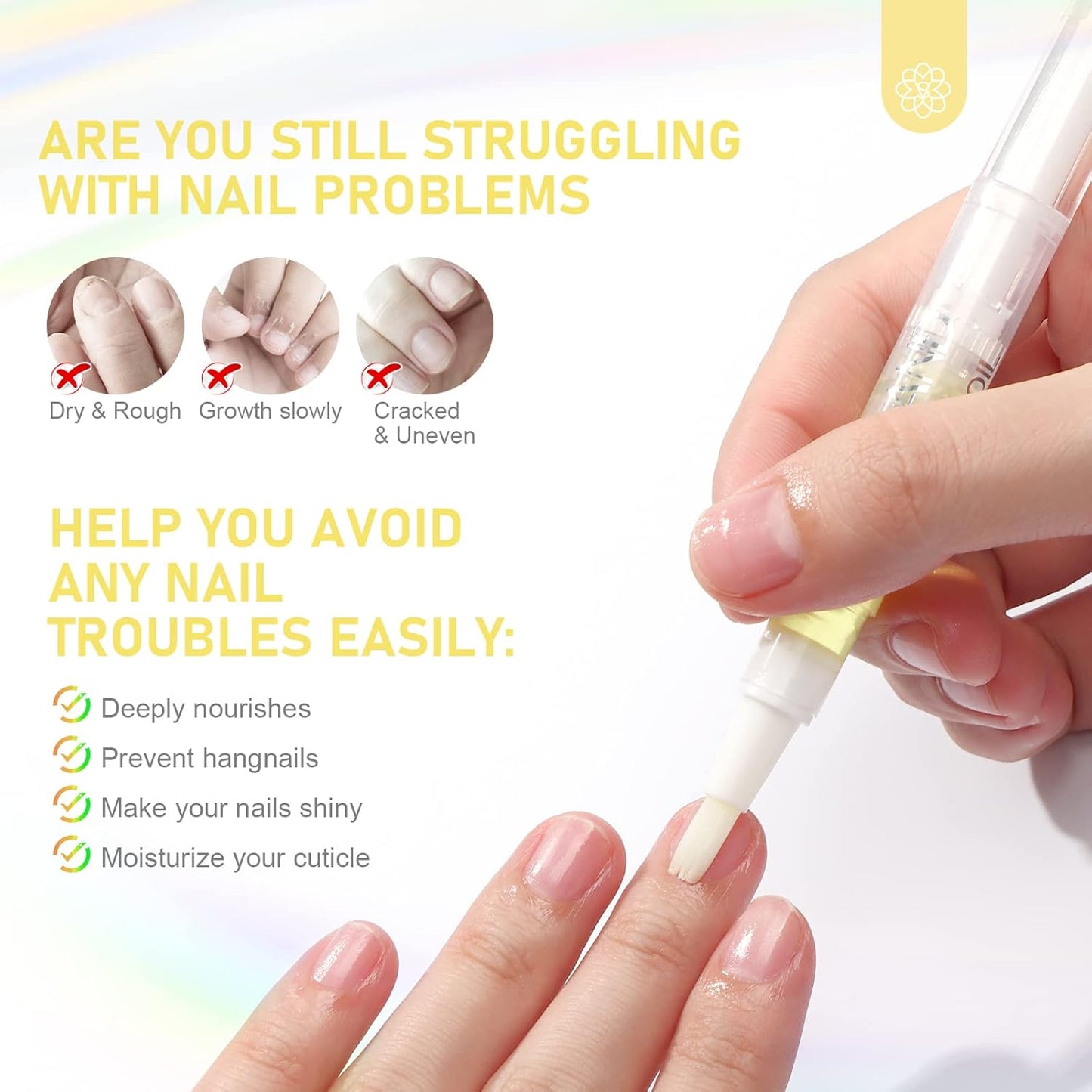 SAVILAND Natural Cuticle Oil Pen: 6PCS Revitalizing Cuticle Oil for Nails with Vitamin E Repaired Cuticles Overnight Cuticle Softener Nail Strengthener Protector for Damaged Skin Thin Nail