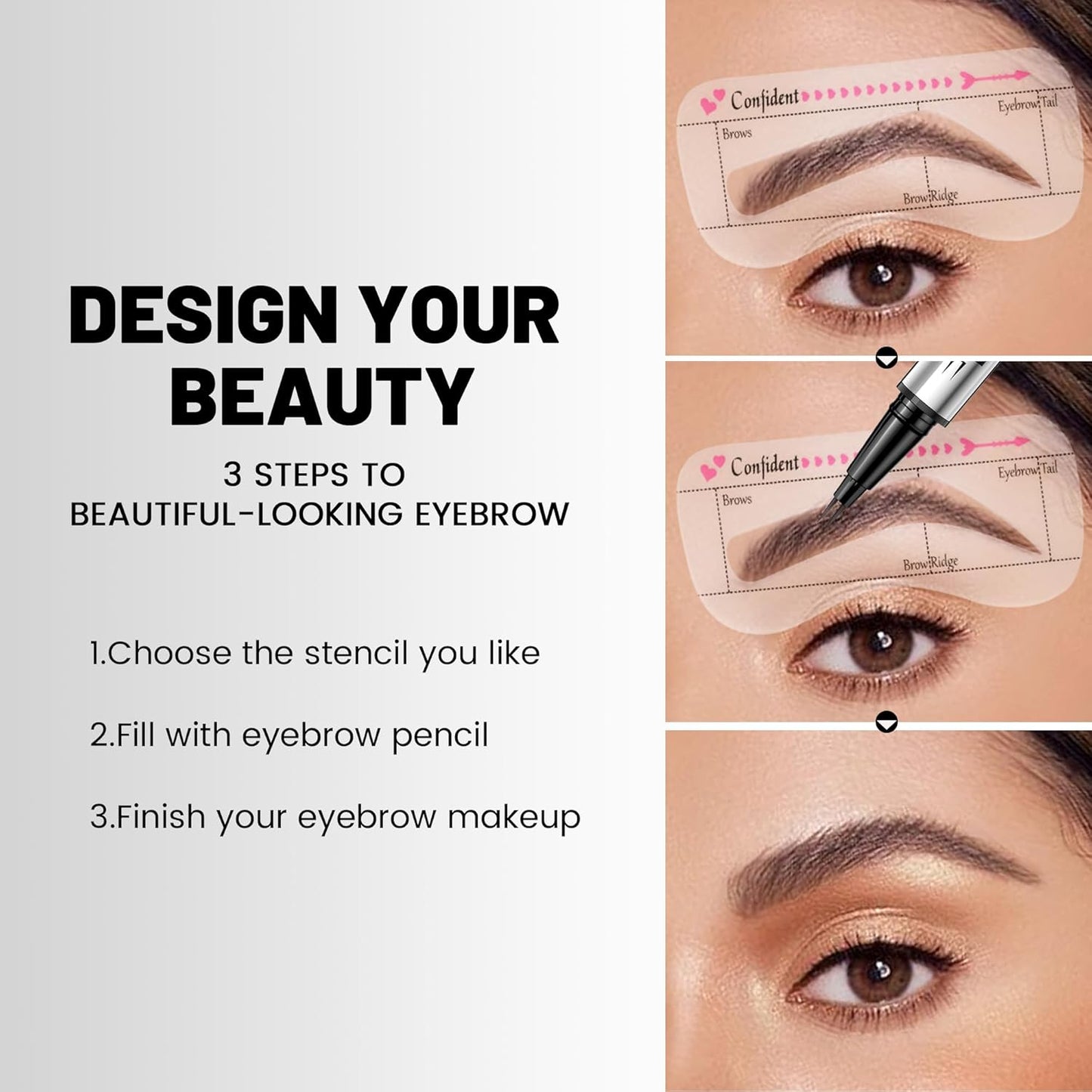 2 Pack 2 Fine Tip Eyebrow Pen, Waterproof Filling Faux Brow Makeup Pencils for Women with Precise Curved Brush-Tip to Fast Create Natural Hair-Like Brows, Last All-Day (Natural Black)