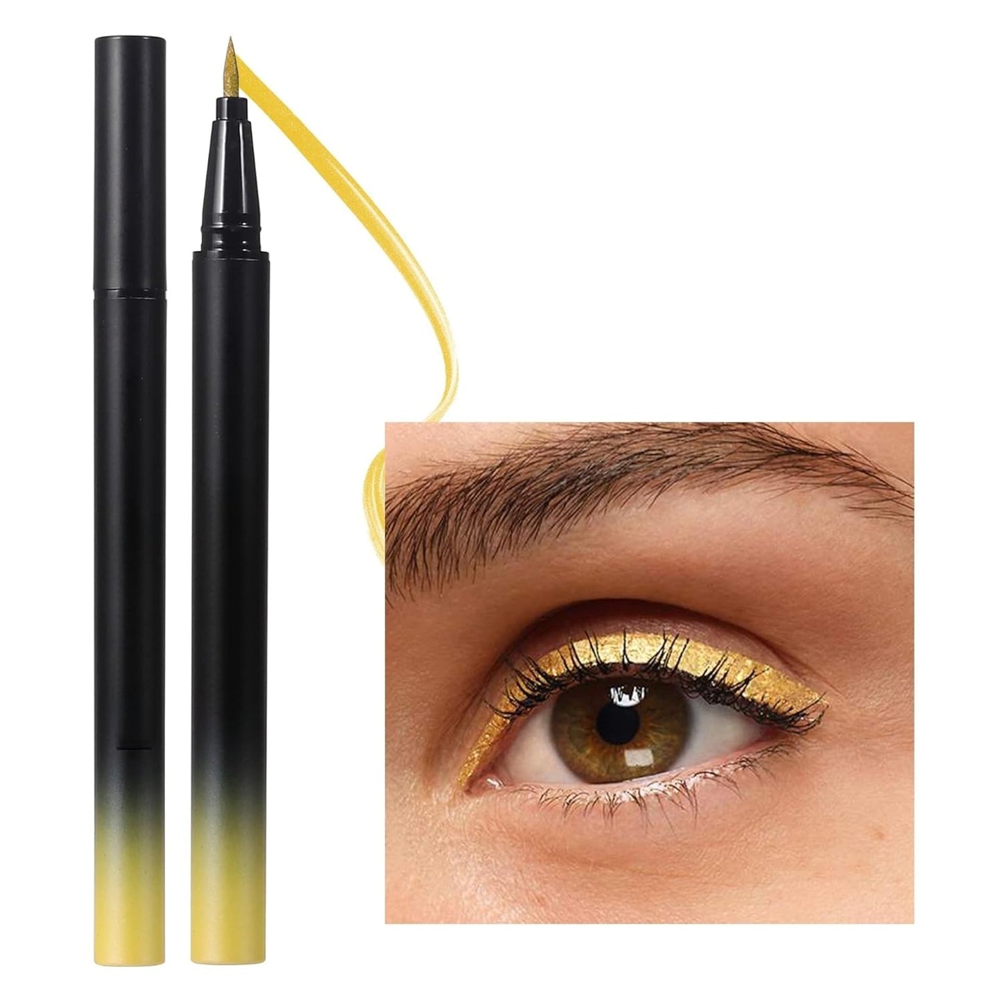 liquid eye liner pencil long lasting stage makeup metallic high pigment colored eyeliner Yellow