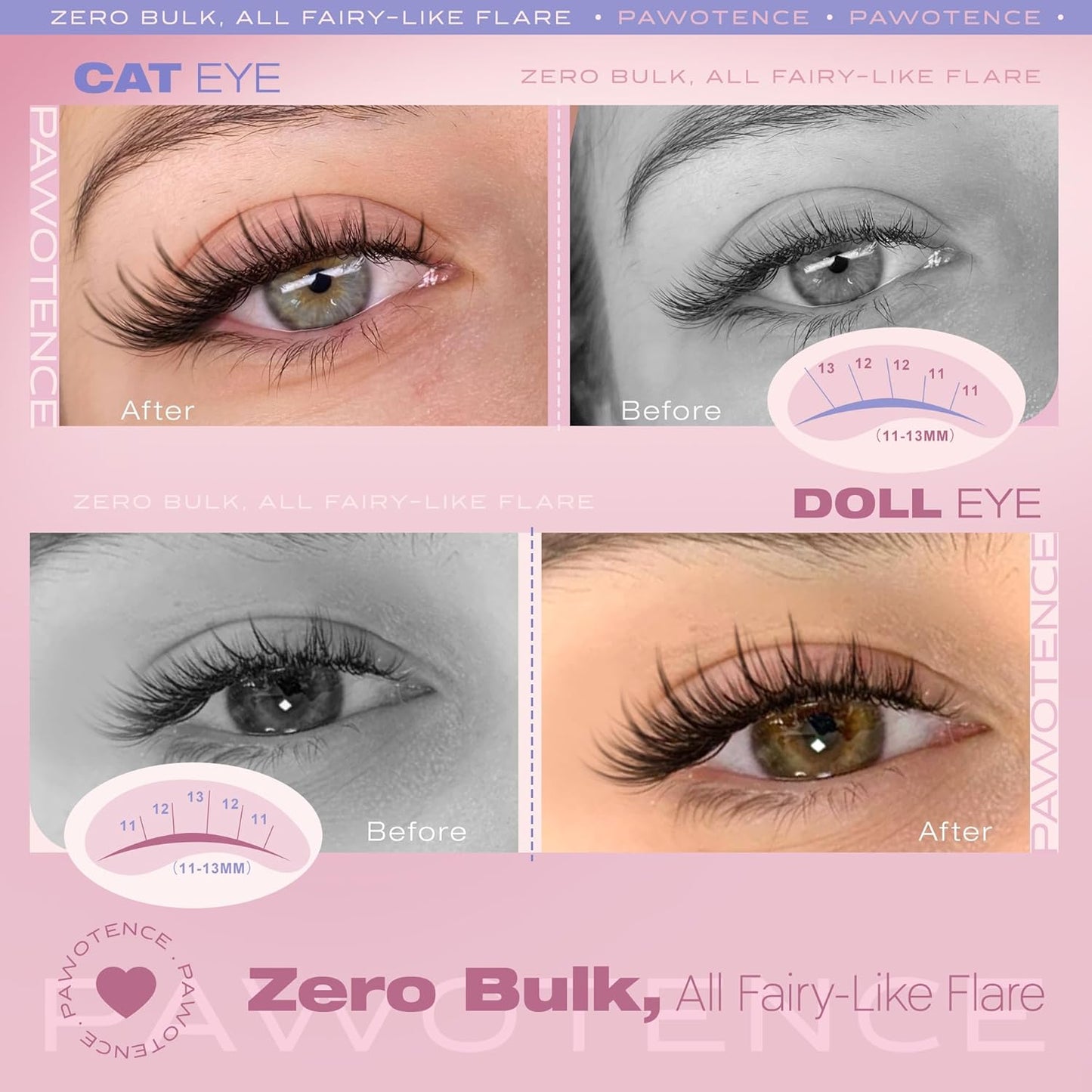 Pawotence Natural Lash Clusters Wispy Eyelash Clusters 120pcs Fairy Lashes Cluster Eyelash Extensions Individual Cluster Lashes for DIY Lash Extension