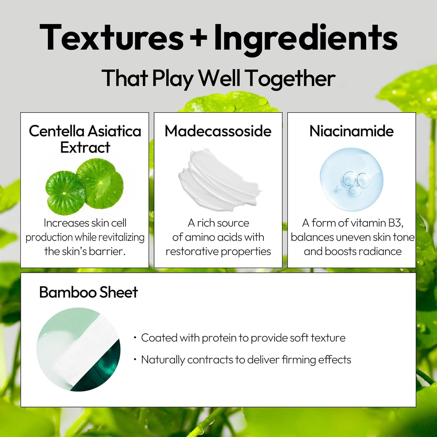 LAPCOS Cica Sheet Mask, Daily Face Mask with Cantella Plant Extract to Regenerate and Revitalize Skin, Korean Beauty Favorite, 5-Pack