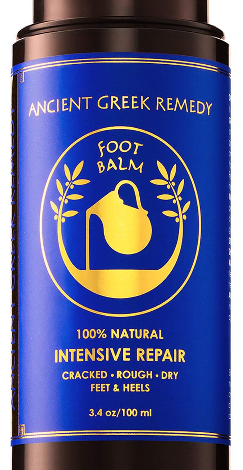 Ancient Greek Remedy Foot Cream for Dry Cracked Heels and Feet — Organic Moisturizing Cracked Heel Treatment for Women and Men - Intensive Repair Foot Lotion with Natural Ingredients