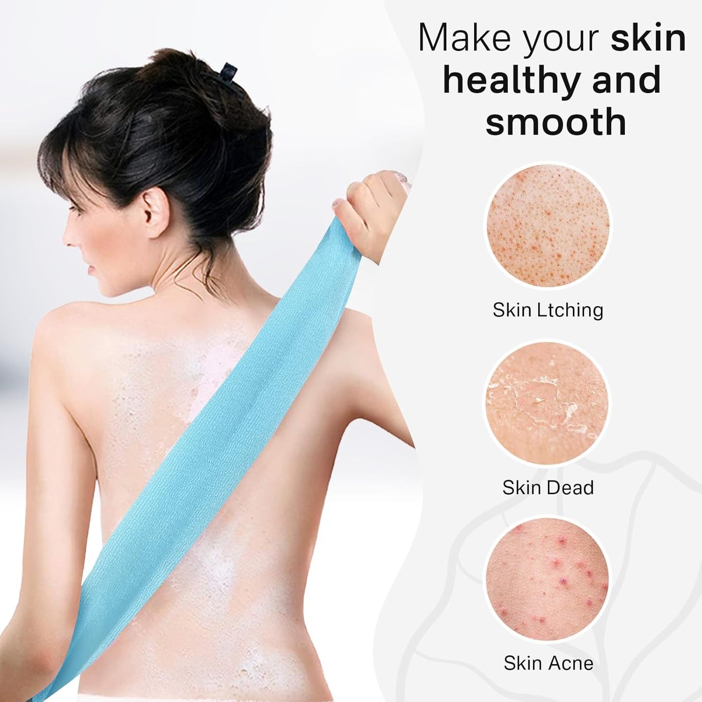 Yiclick Exfoliating Washcloth Towel【3 Pack】- Exfoliating Body Scrubber Exfoliator, Back Scrubber for Shower Bath, Exfoliate Rags Wash Cloths, Loofah Lufa Sponge, Body Scrub & Exfoliation Women Men