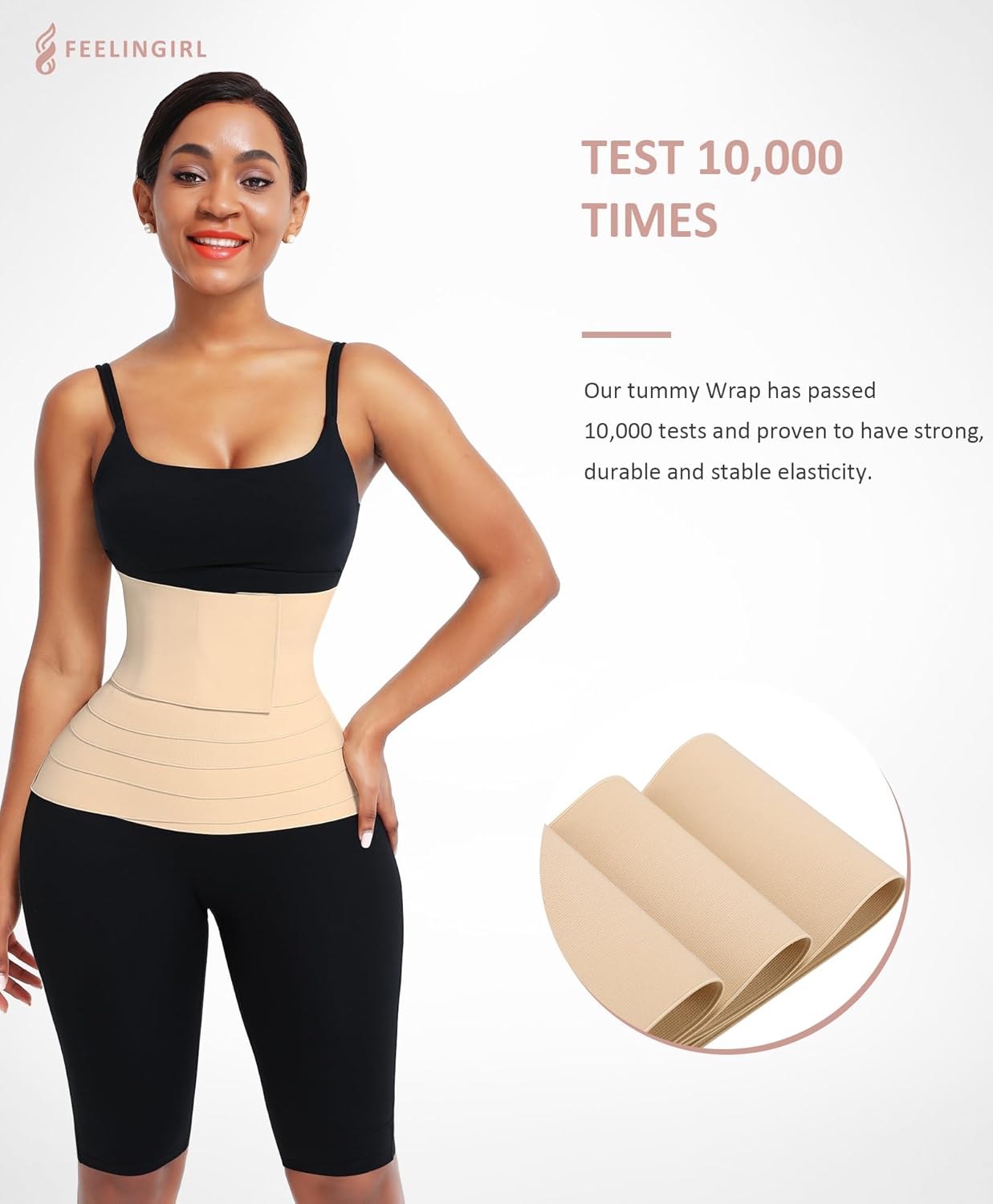 FeelinGirl Waist Trainer for Women Bandage Wrap Trimmer Belt Long Torso Tummy Wraps Belly Body Shaper Waist Trimmer Belt