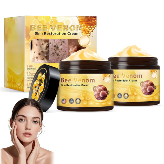 2Pcs Bee Venom Skin Restoration Cream, Professional Bee Venom Comprehensive Skin Treatment Cream, for Firming, Wrinkle Reduction & Moisturizing, Natural Serum for All Skin Types