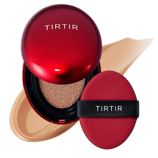 TIRTIR Mask Fit Red Cushion Foundation | Full coverage, Weightless, Skin fit, Satin Glow Finish, Korean Makeup BB Foundation, beauty, Tattoo cover up, Buildable (#29C Taupe Beige, 0.63 Fl Oz)
