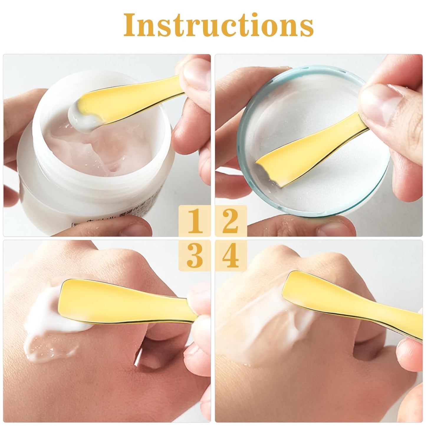 6 PCS Metal Cosmetic Spoon Skincare Spatula Stick Applicator Beauty Spa Mini Spoon Skin Care Facial Cream Mask Scoop Makeup Tools for Facial DIY Mask Mixing