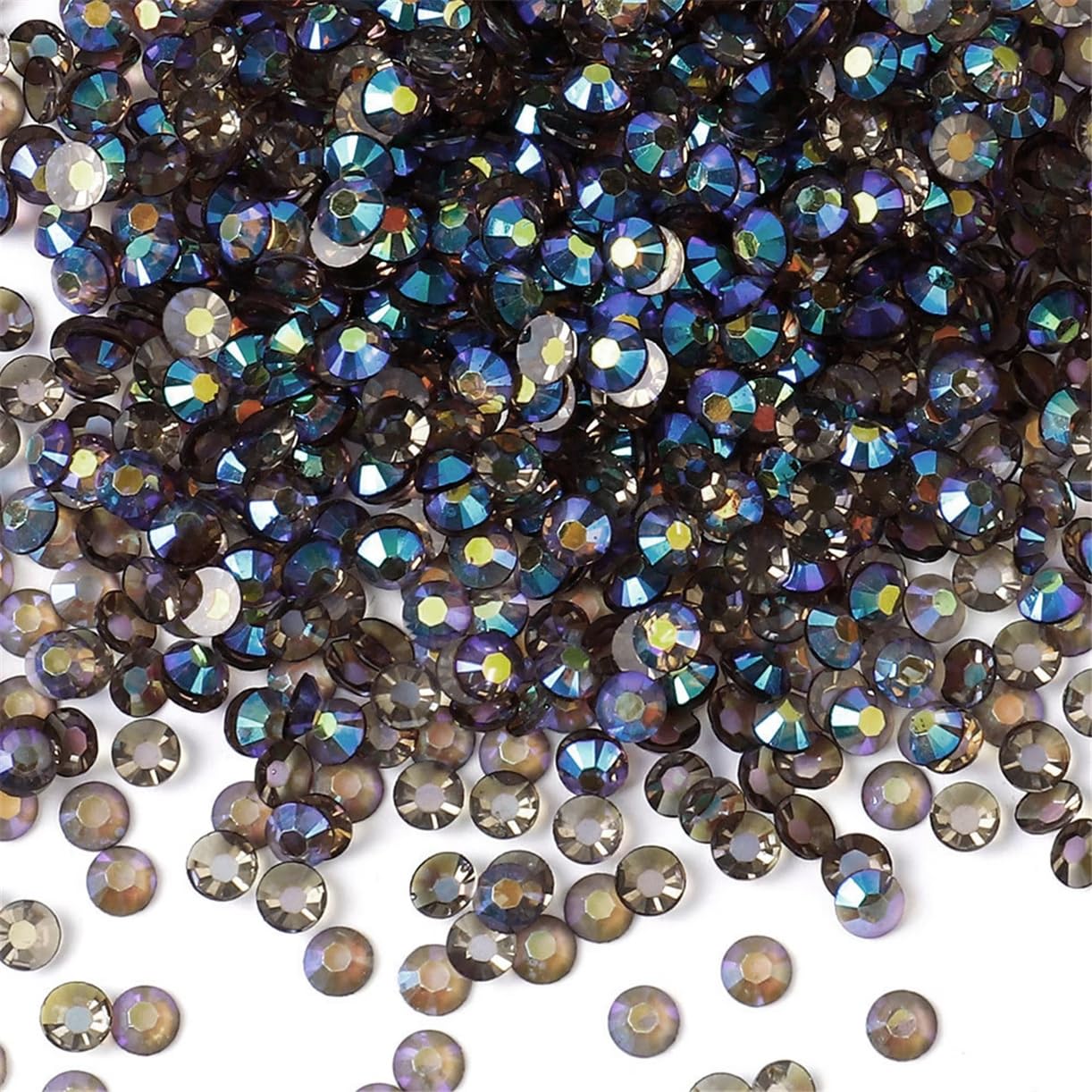 3000 Pieces SS12 3mm Flatback Rhinestones AB Clear Round Gems Crystals for Nail Art DIY Crafts Clothes Shoes Bags （Transparent Light Grey AB）