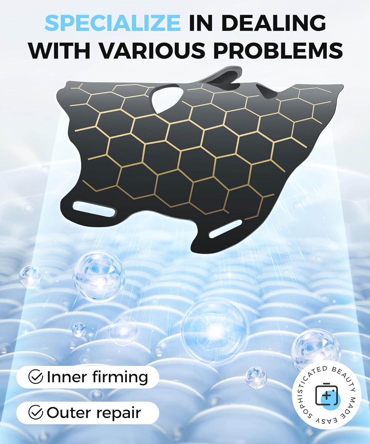 Yahi LED Face Mask Light Therapy, Red Light Therapy for Face, 7-1 Colors LED Facial Skin Care Mask, 175 High-Density Light Beads, Black