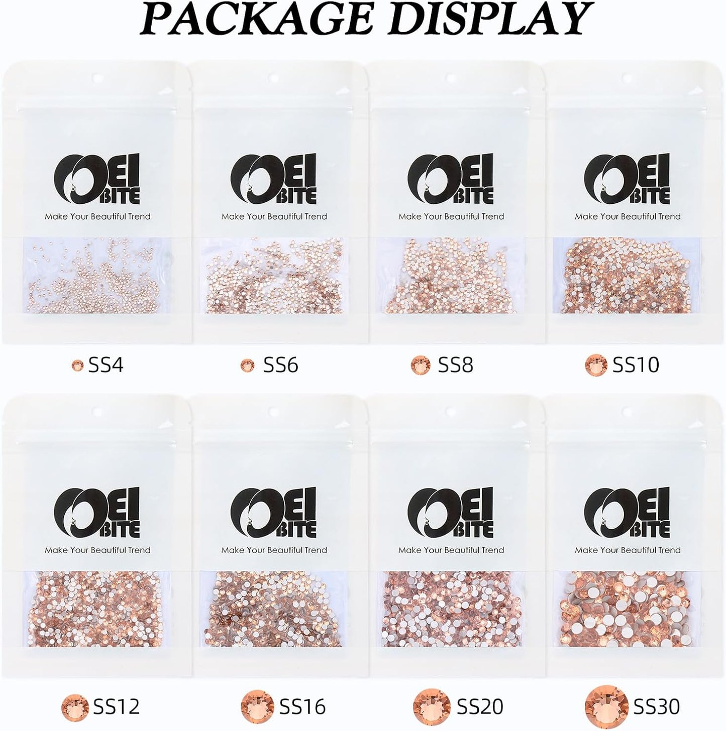 Champagne Flatback Rhinestones, Glass Rhinestones for Nail Art and Craft, Glue Fix, Loose Crystal Gemstones(Champagne, SS30, 288pcs, 6.4-6.6mm)