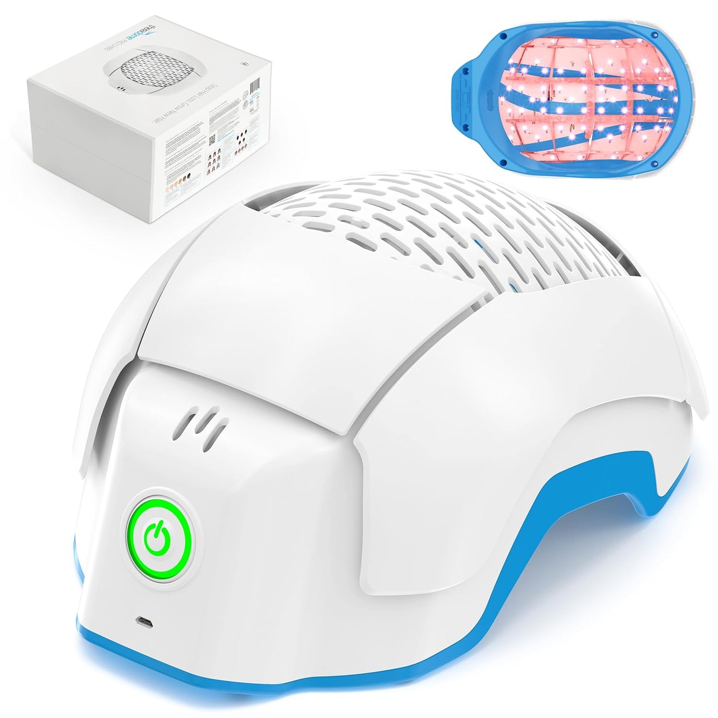 PRO Laser Hair Growth Helmet LH80 – 100% Laser, No Ineffective LEDs – FDA-Cleared Red Light Therapy for Hair Regrowth 2x Week – Made in the USA