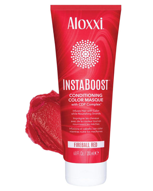 ALOXXI InstaBoost RED Color Depositing Conditioner Mask – Instant Temporary Hair Color Dye - Hair Color Masque for Deep Conditioning (Fireball Red), 6.8 Fl Oz