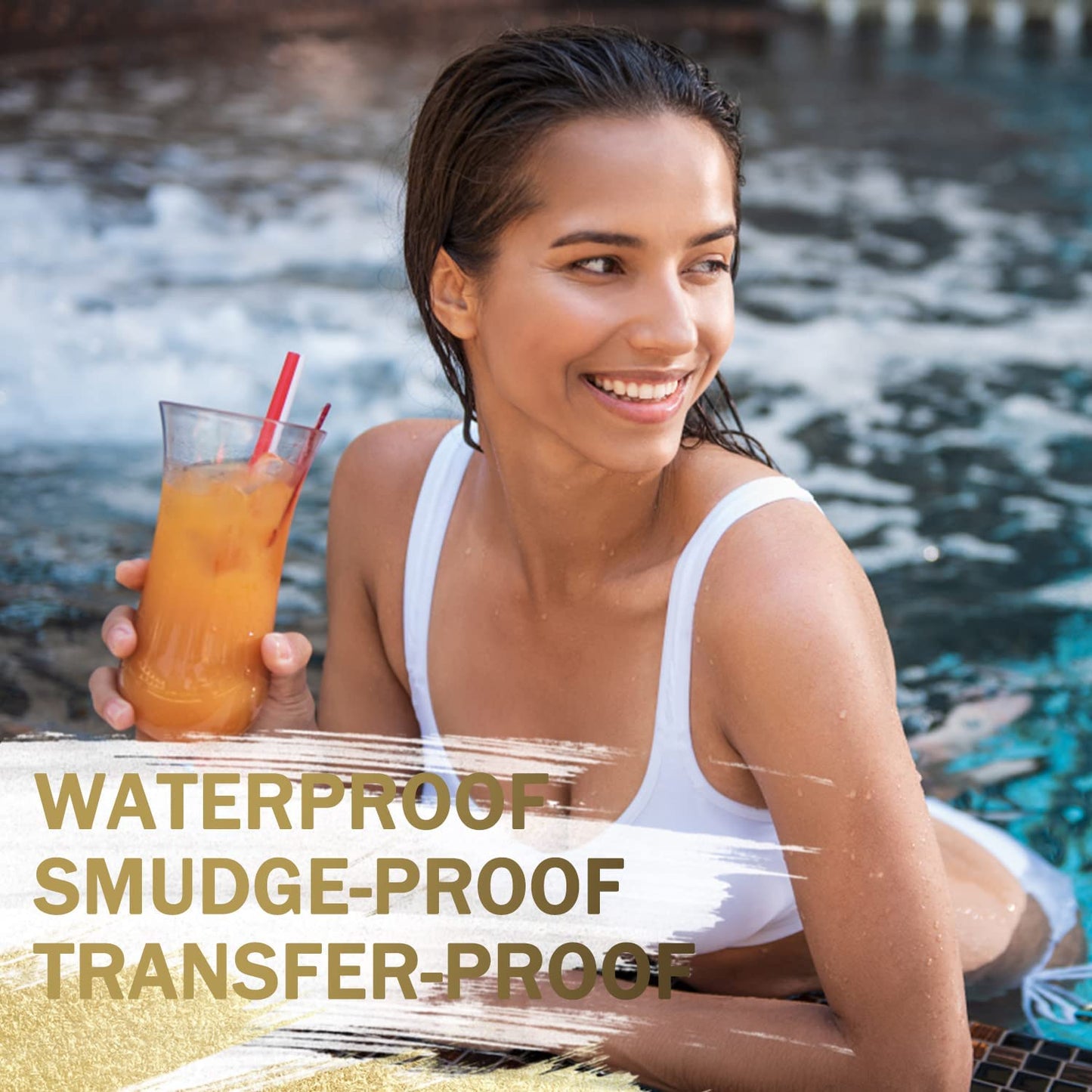 LAVONE Eyebrow Stamp Stencil Kit - Brow Stamp Trio with Waterproof Pencil, Pomade, 20 Stencils, Dual-ended Brush and Sponge Applicator - Auburn