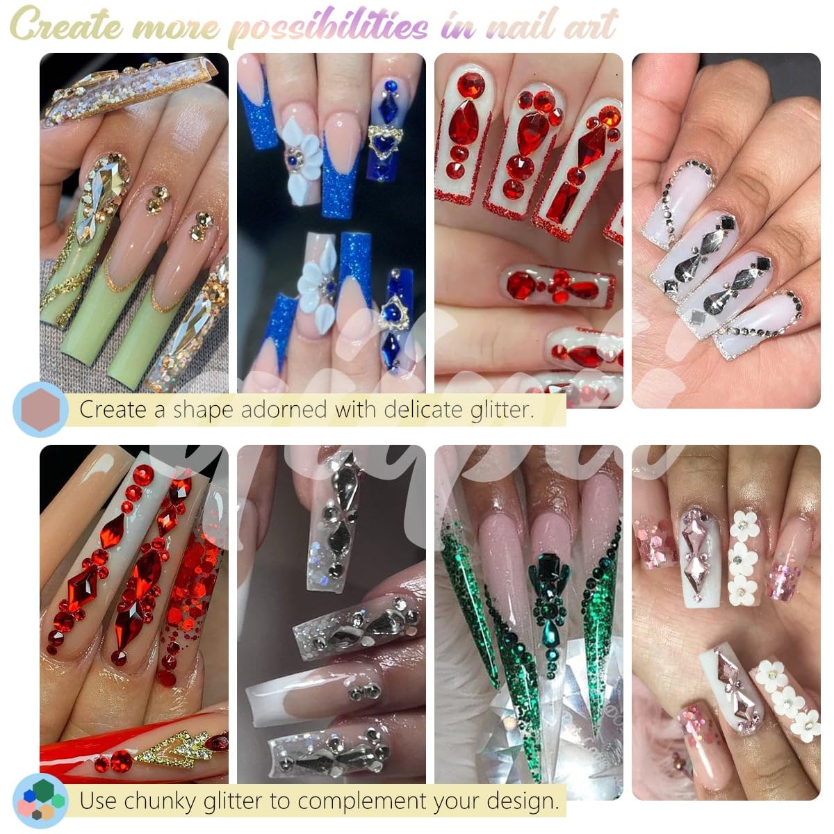 4 Boxes Light Pink Nail Rhinestones and Glitters 24 Shapes K9 Glass Gems Diamonds Flatback Round Stones Crystals Nail Art Charms for Nails Face Eyes Makeup DIY Crafts Tumblers Bottles Clothes