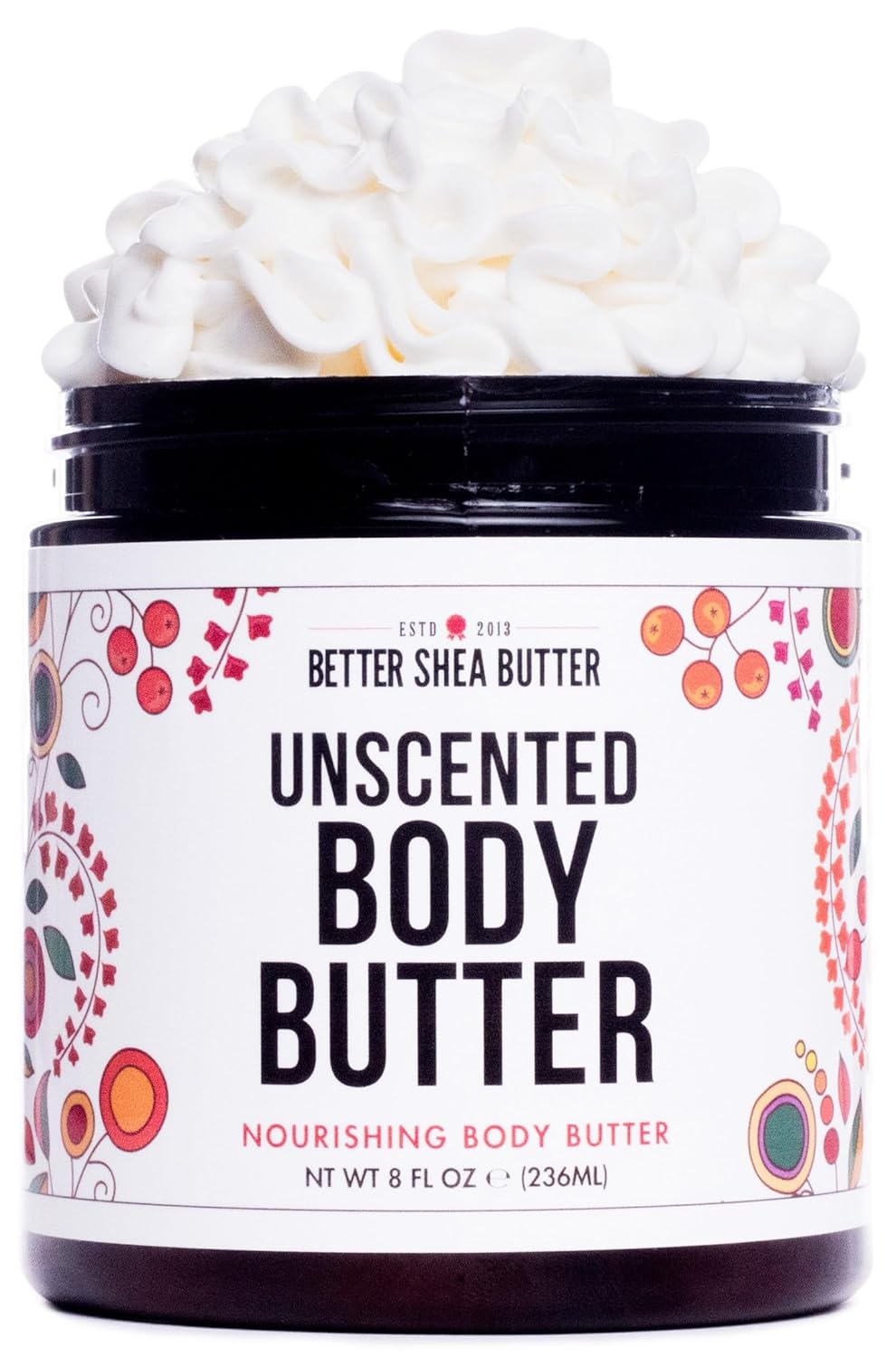 Unscented Body Butter for Dry Skin | with Raw Shea Butter and Jojoba Oil | Deep Moisturizer Safe for Sensitive Skin, Non Greasy, Fragrance Free | 8 oz