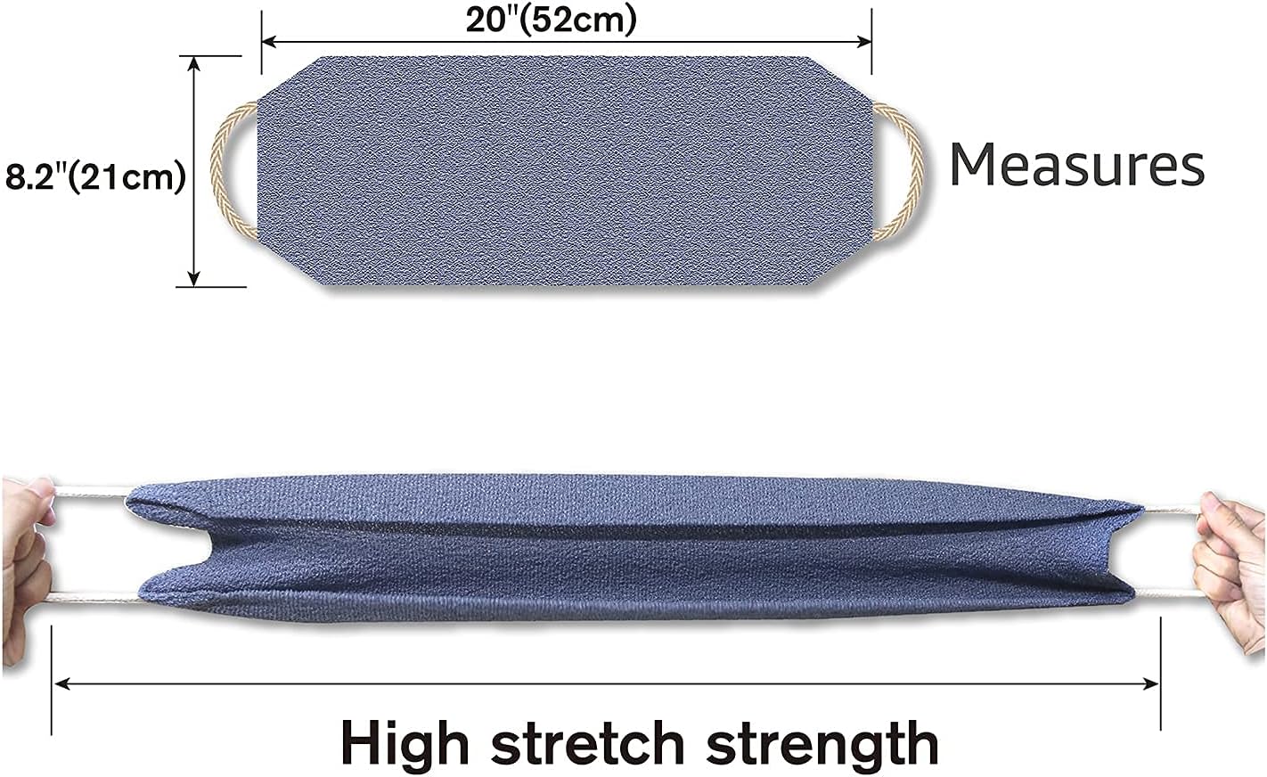 Evridwear Exfoliating Back Scrubber with Handles Two Sides for Body Shower Deep Cleans Skin Massages Invigorating Blood Circulation Men Women One Size (Back Scrubber + Heavy Gloves)