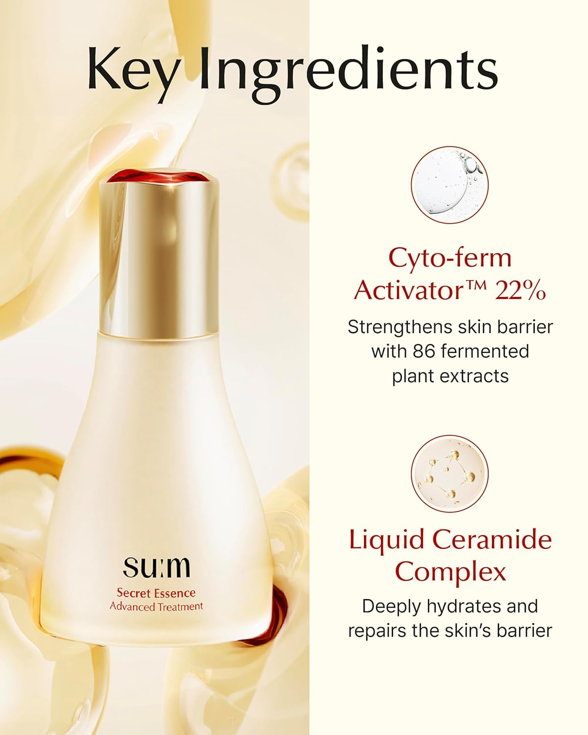 SU:M Secret Essence Advanced Treatment Special Set (1.52 fl oz) (5-piece set) - Korean skin care, Skin Barrier Repair Hydrating Serum gift set, sets & kits